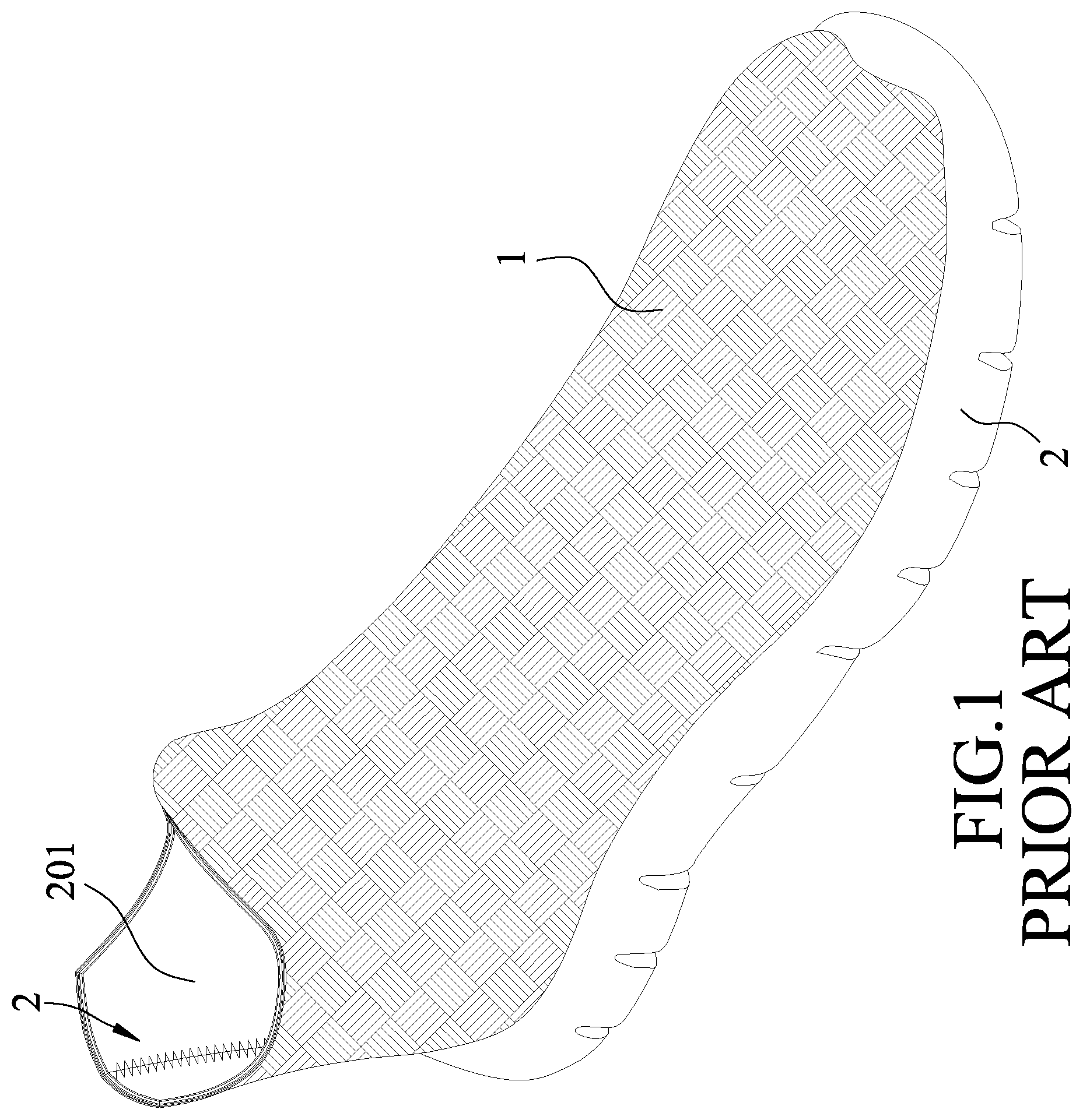 Patent US12302989 Figure 1 – Moisture-permeable waterproof shoe