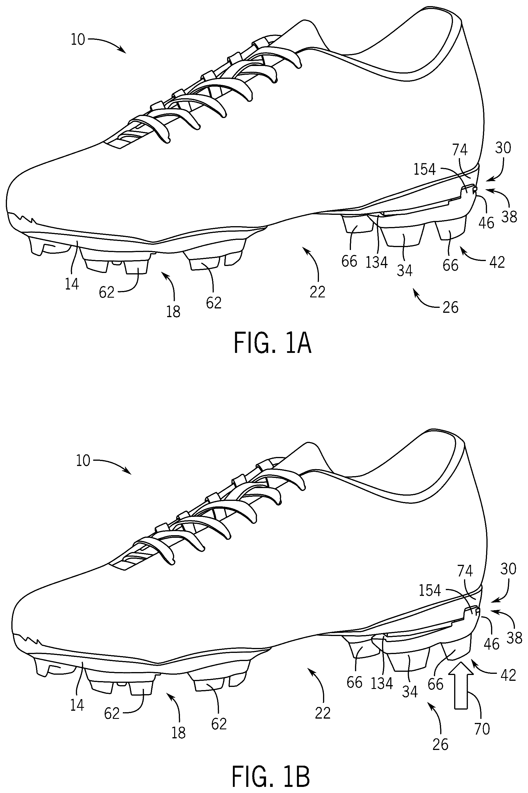 Patent US12302995 Figure 1 – Shoe with breakaway portion to mitigate risk of injury