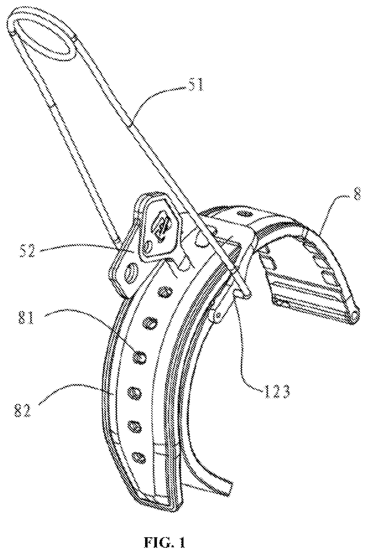 Patent US12303001 — Watch strap buckle with hidden locking device — Figure 1