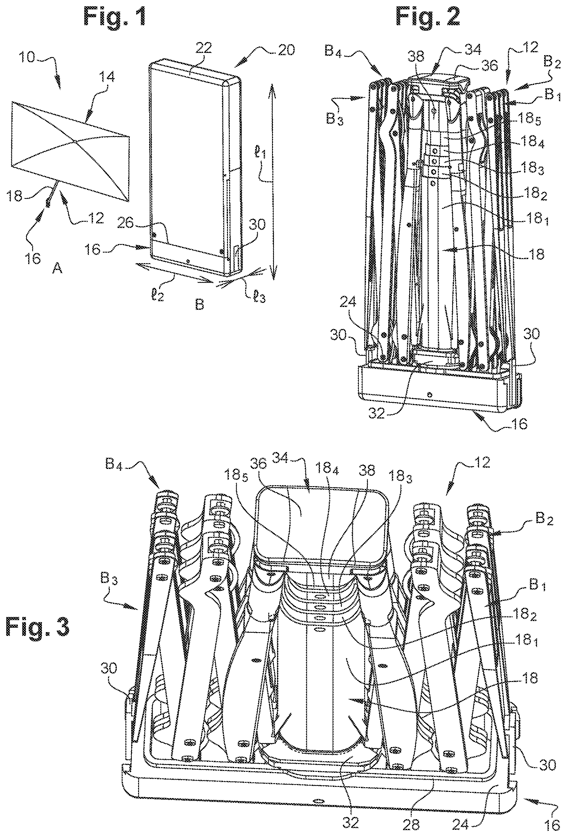 Patent US12303003 — Frame for bad weather and/or sun protection device — Figure 1