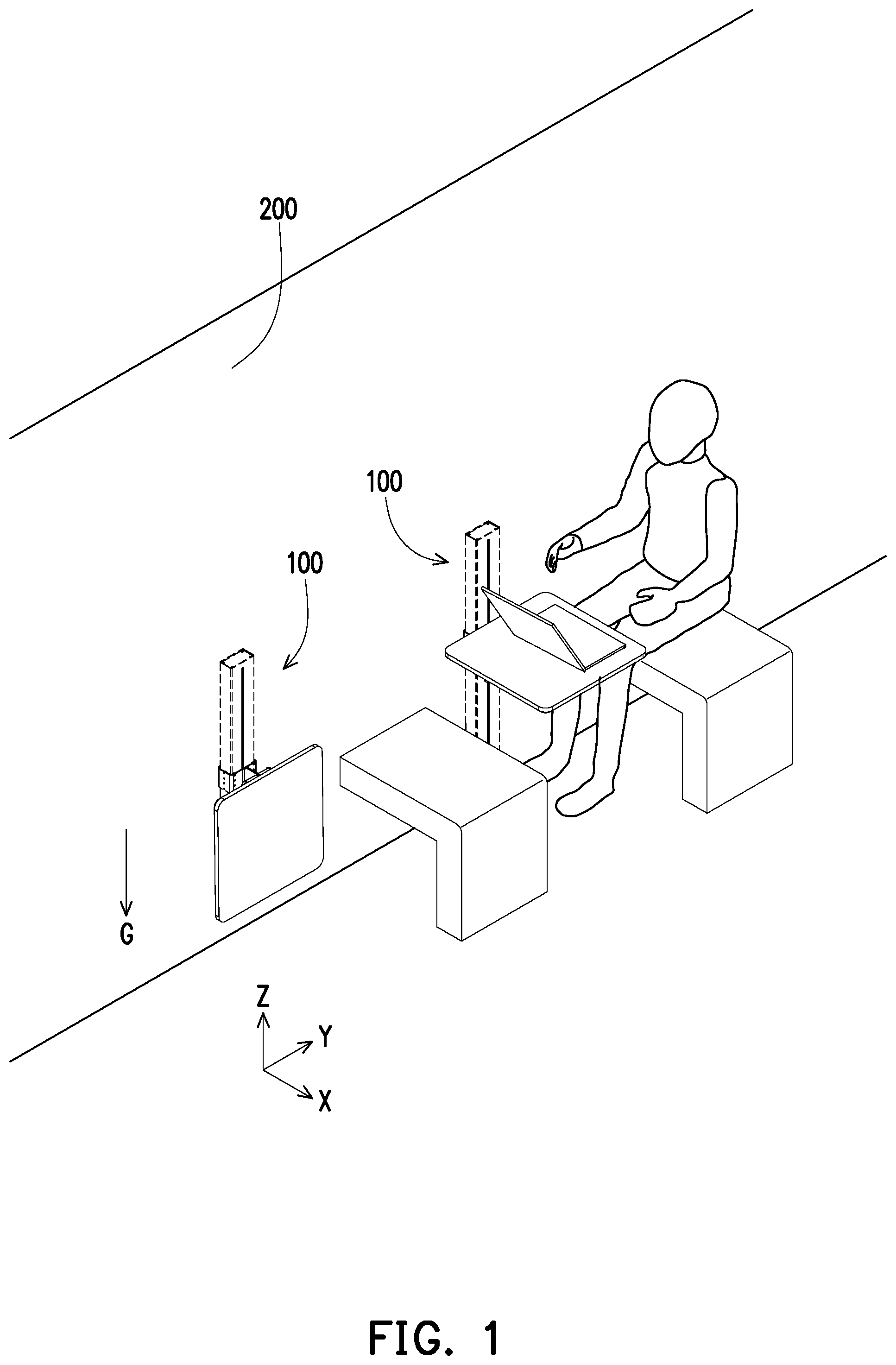 Patent US12303025 Figure 1 – Foldable device with lifting mechanism