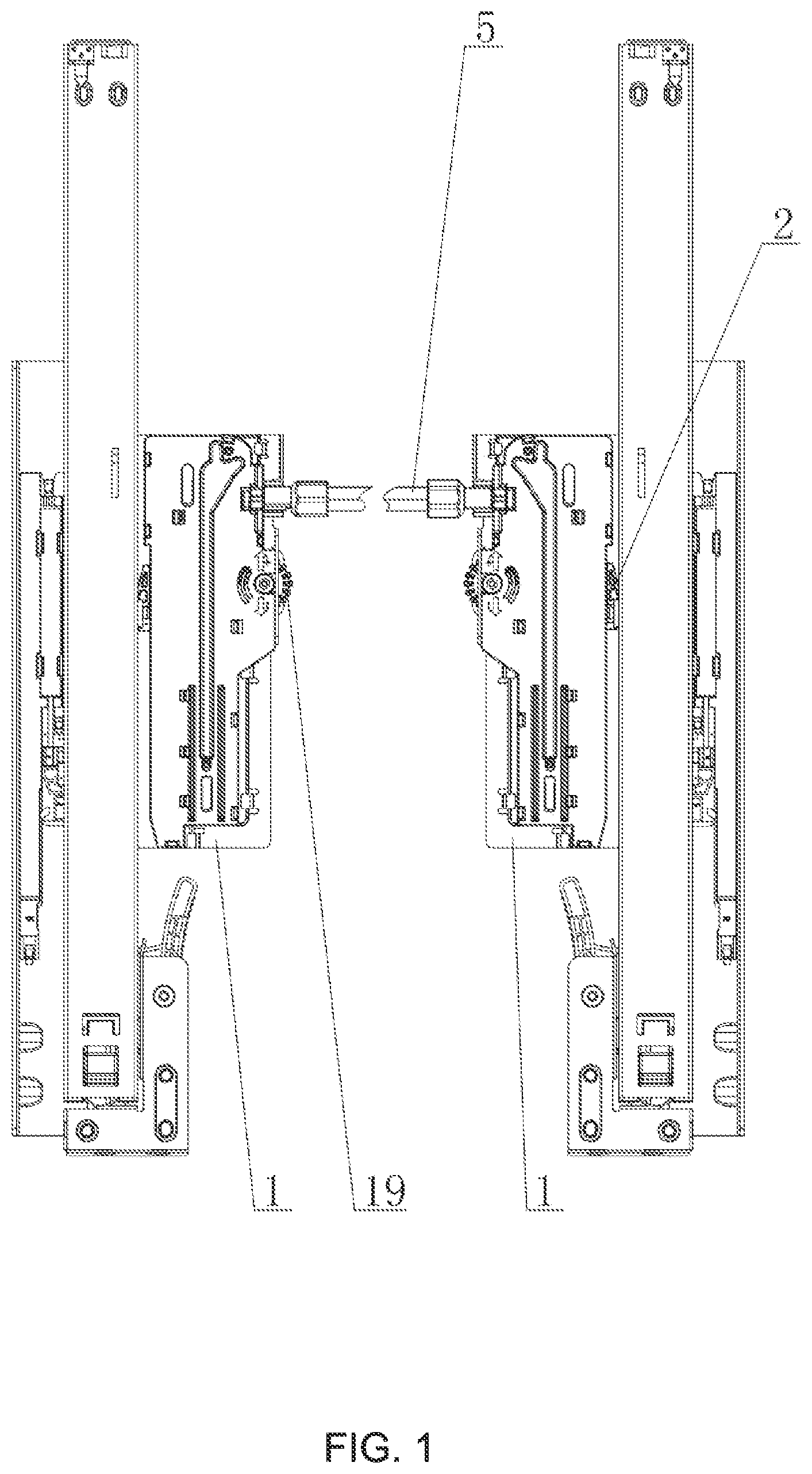 Patent US12303029 — Buffering rebound synchronization device — Figure 1