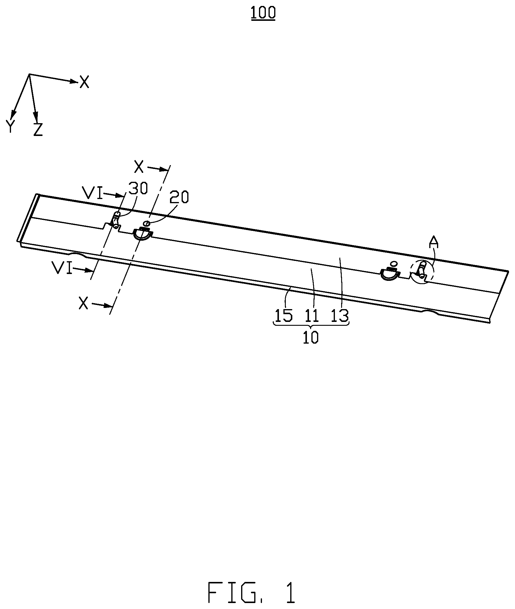 Patent US12303031 — Baffle structure, with a variable position installed on the cabinet, and a cabinet containing a baffle structure — Figure 1