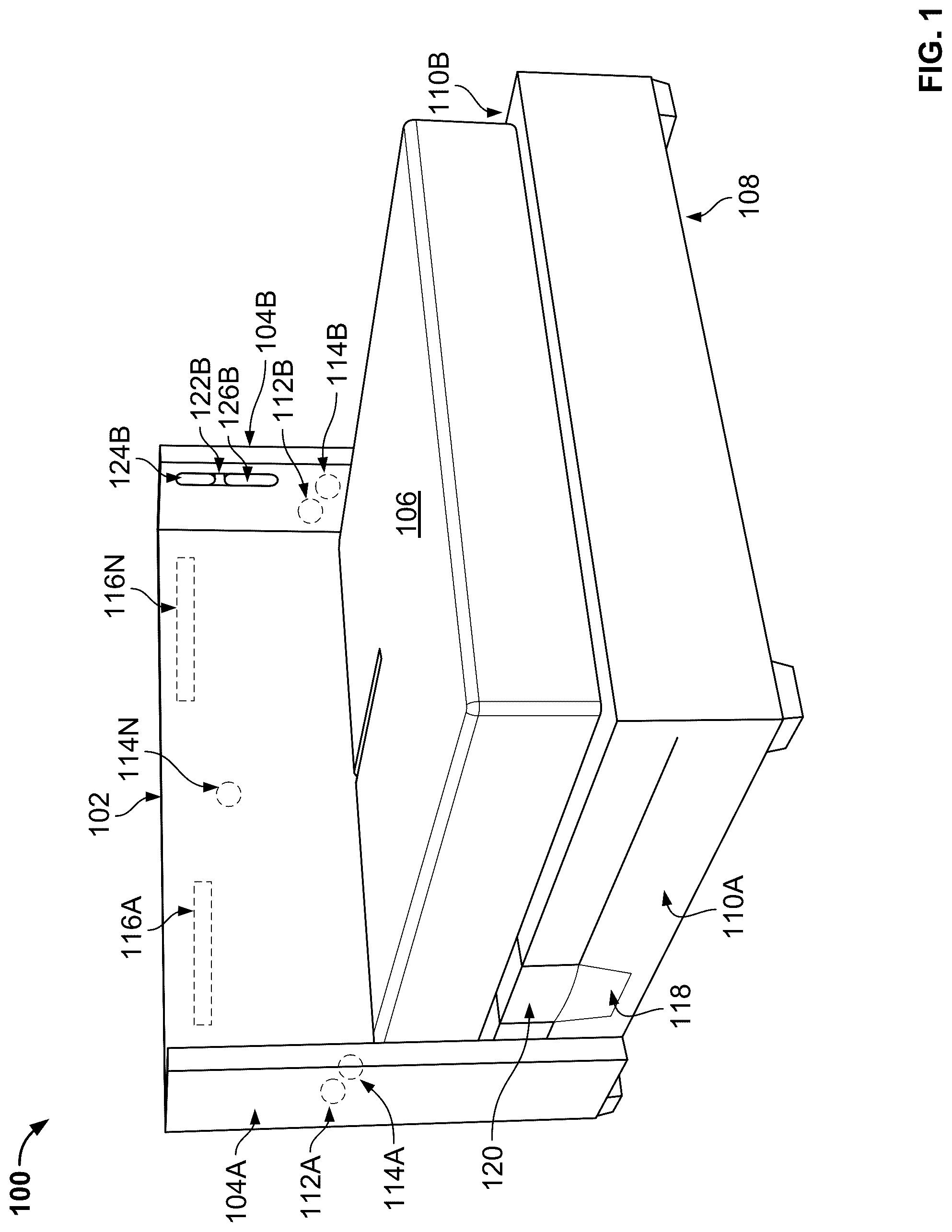 Patent US12303033 — Headboard with back light strip — Figure 1