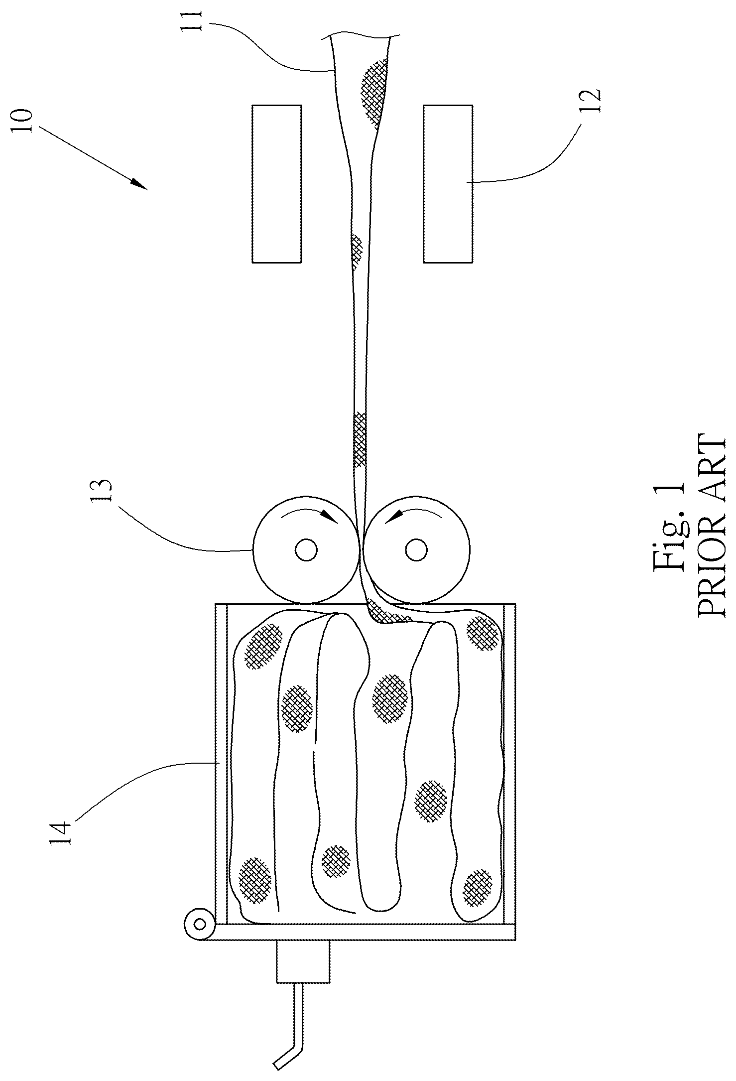 Patent US12303080 — Manufacturing method and manufacturing equipment for corrugated net — Figure 1