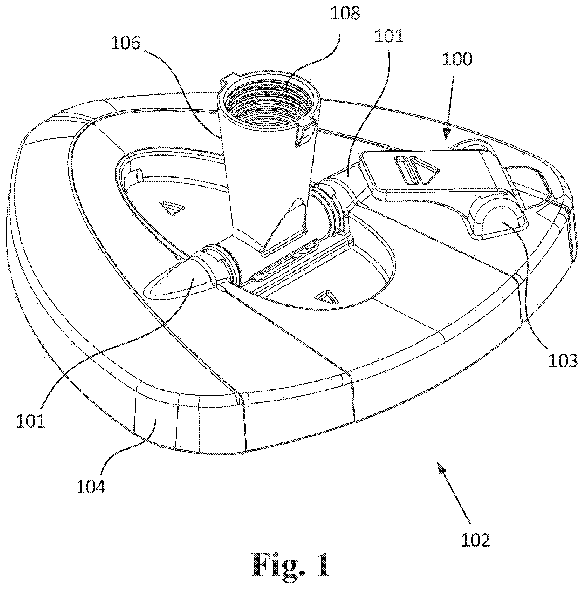 Patent US12303088 — Release lever for cleaning device — Figure 1