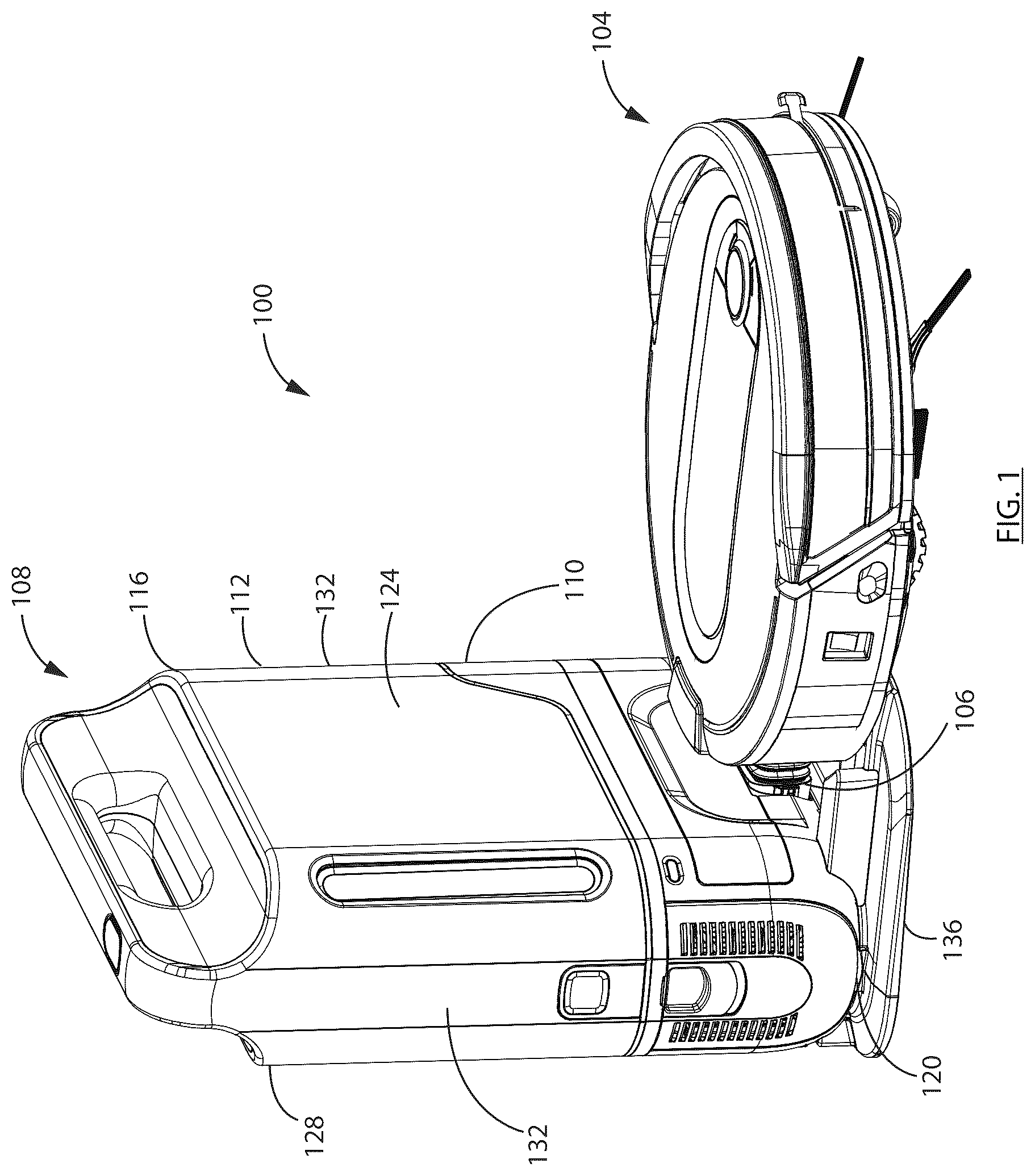 Patent US12303096 — Robotic vacuum cleaner with dirt enclosing member and method of using the same — Figure 1