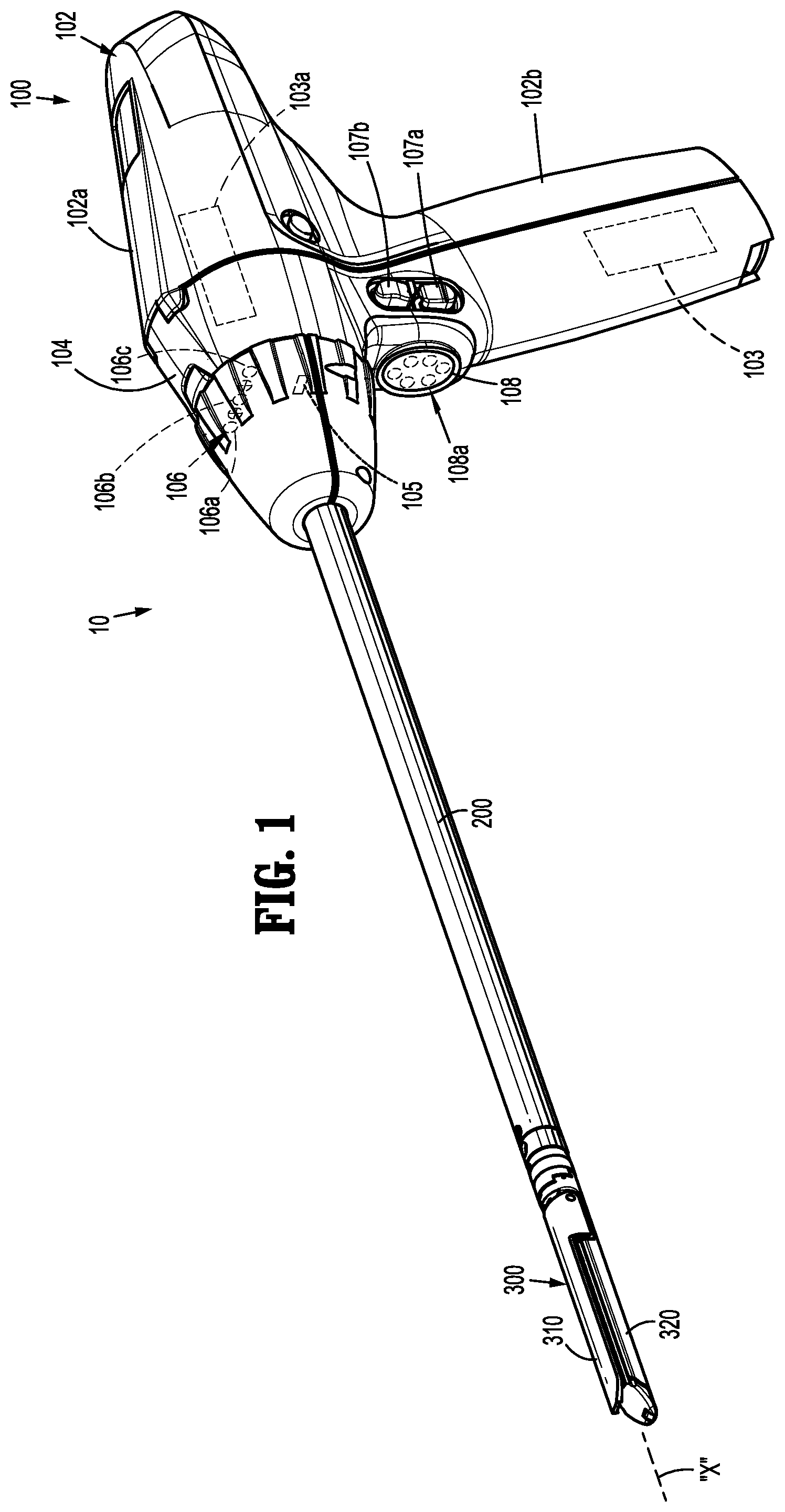 Patent US12303128 — Surgical system including adapter assembly with worm gear assembly — Figure 1