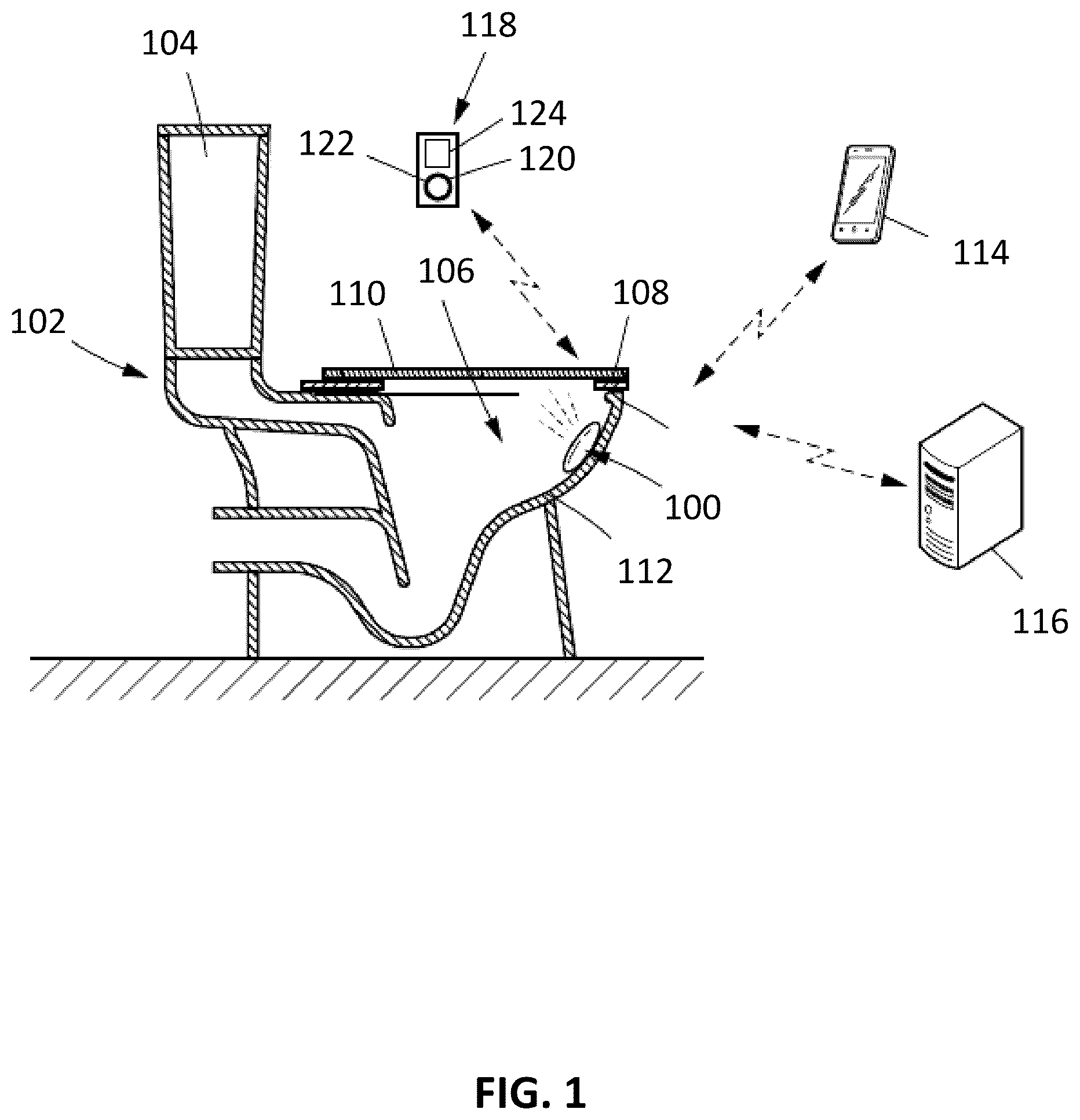 Patent US12303270 — Station for urine analysis device, urine analysis device, associated methods — Figure 1