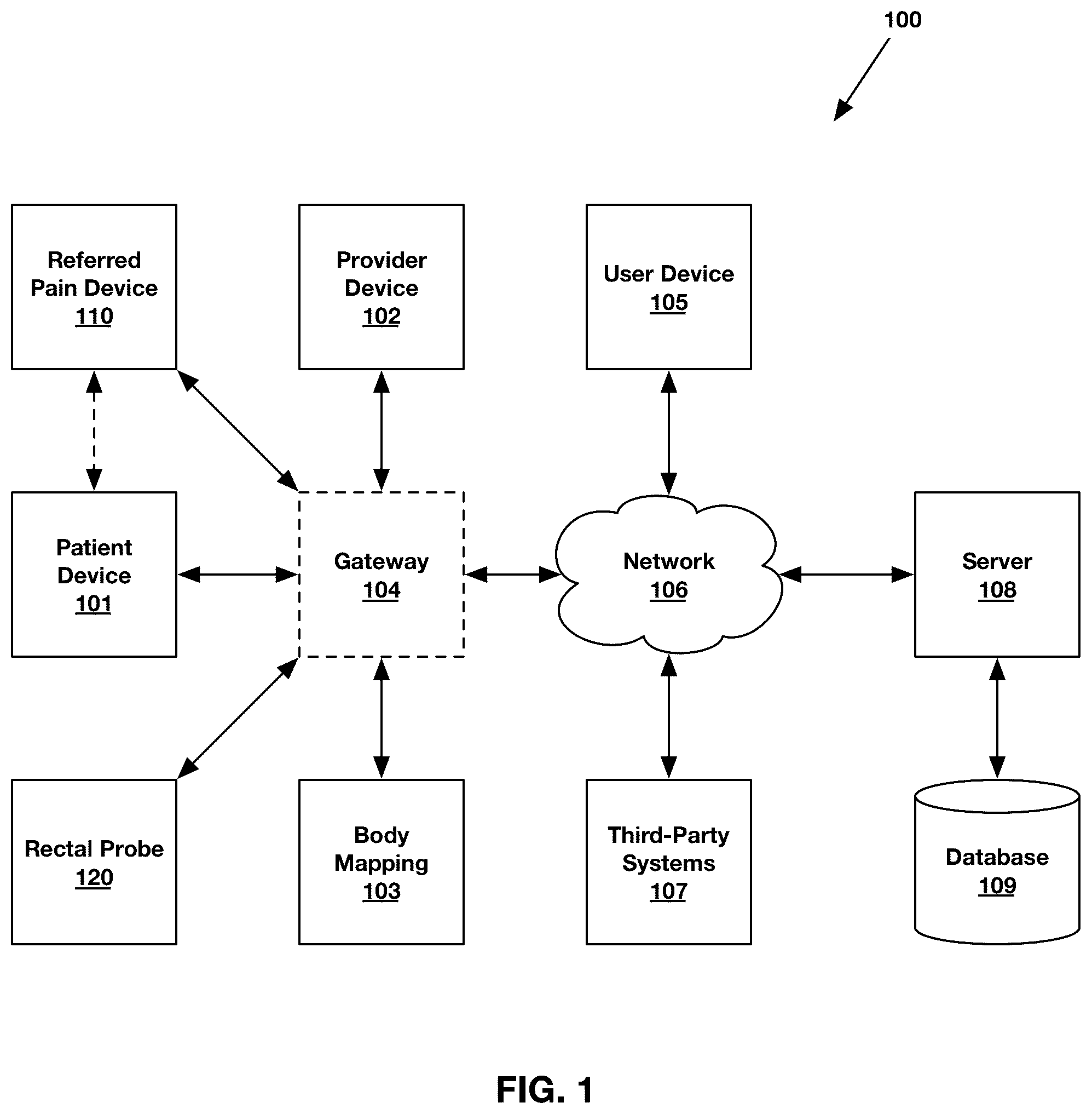 Patent US12303289 — Systems and methods for detecting and characterizing pain — Figure 1
