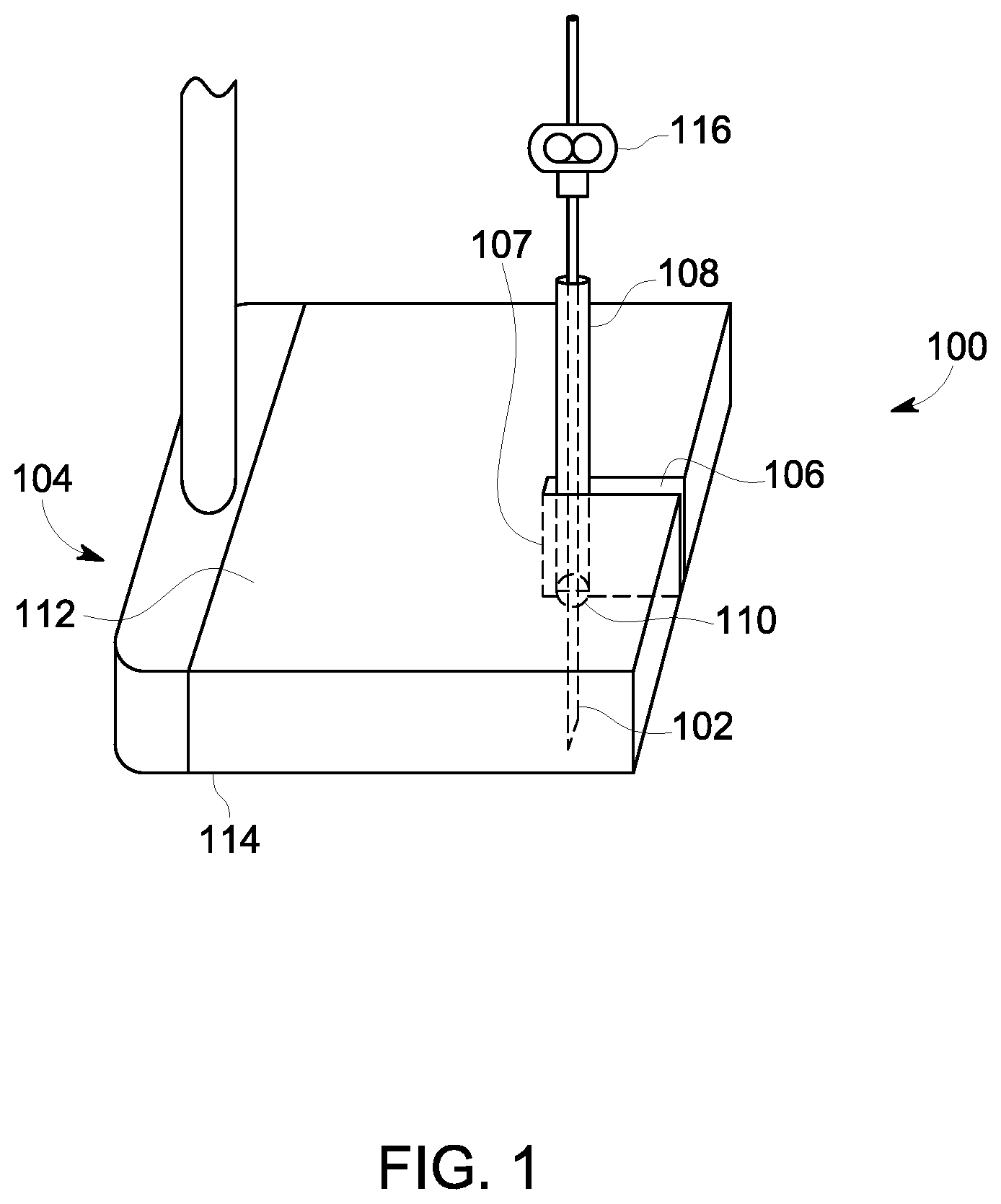 Patent US12303320 — Ultrasound probe with an integrated needle assembly and a computer program product, a method and a system for providing a path for inserting a needle of the ultrasound probe — Figure 1