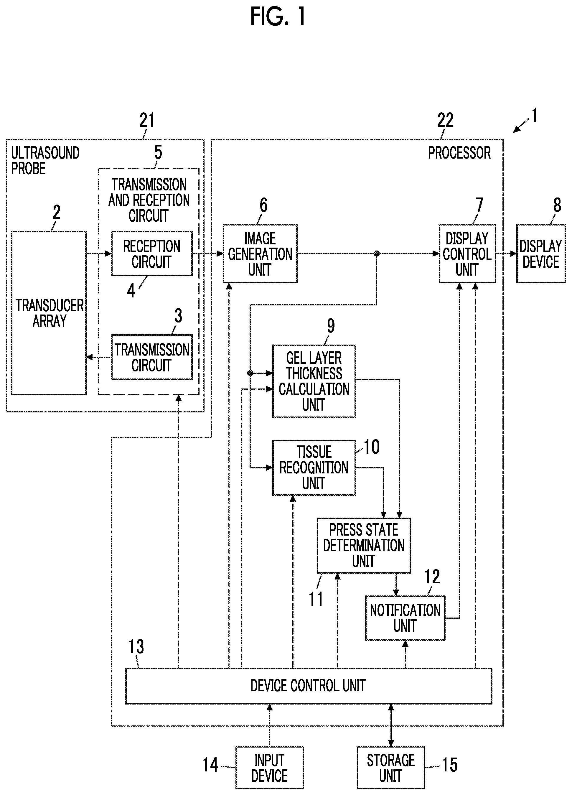 Patent US12303331 — Ultrasound diagnostic apparatus and control method of ultrasound diagnostic apparatus — Figure 1