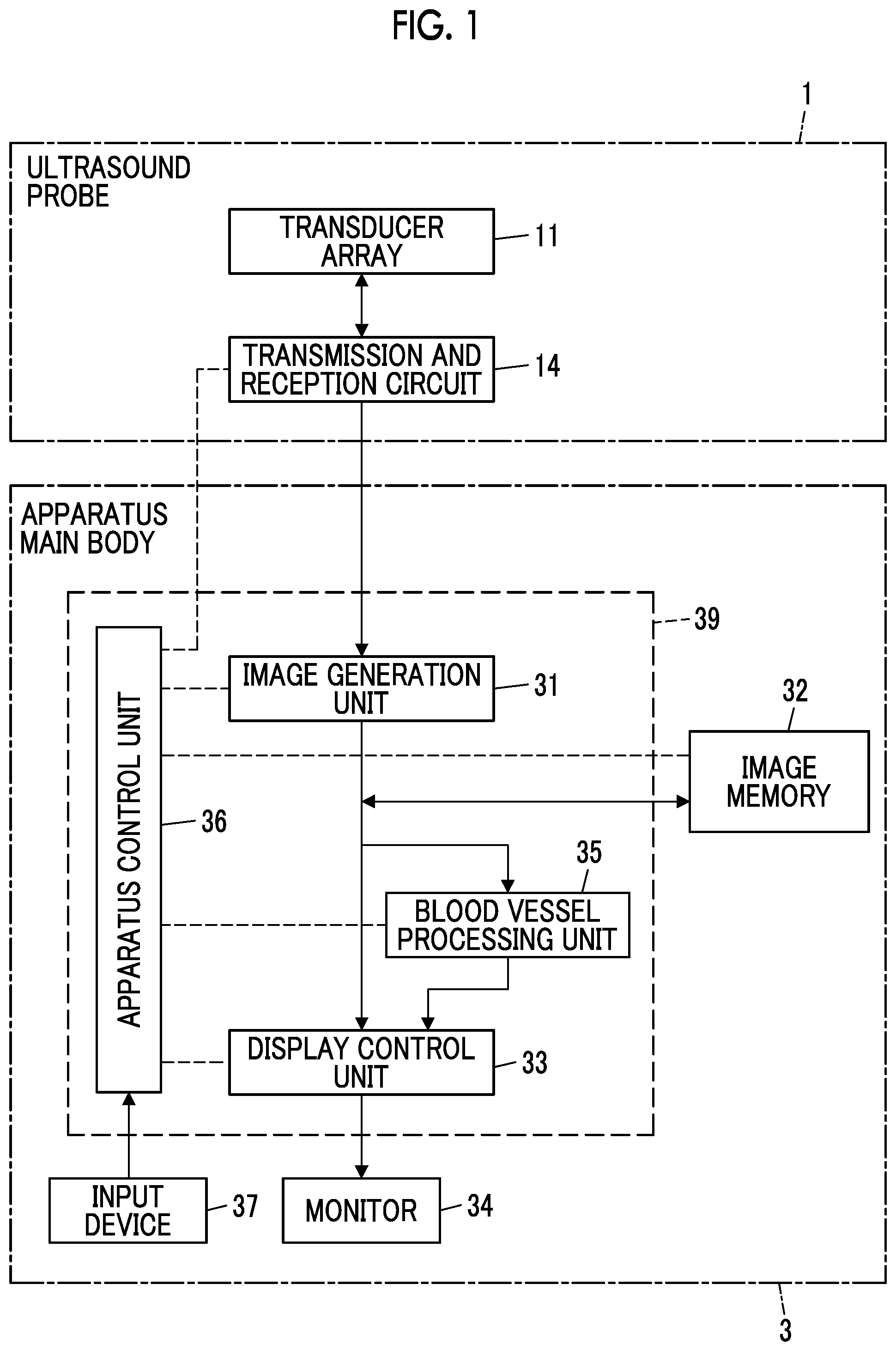 Patent US12303336 — Ultrasound diagnostic apparatus and control method of ultrasound diagnostic apparatus — Figure 1