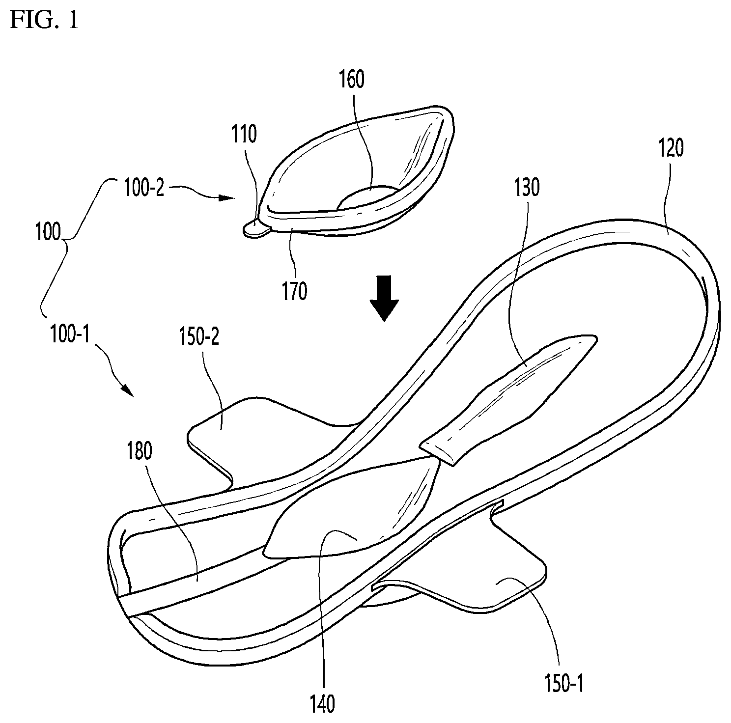 Patent US12303363 — Semipermanent menstrual pad — Figure 1