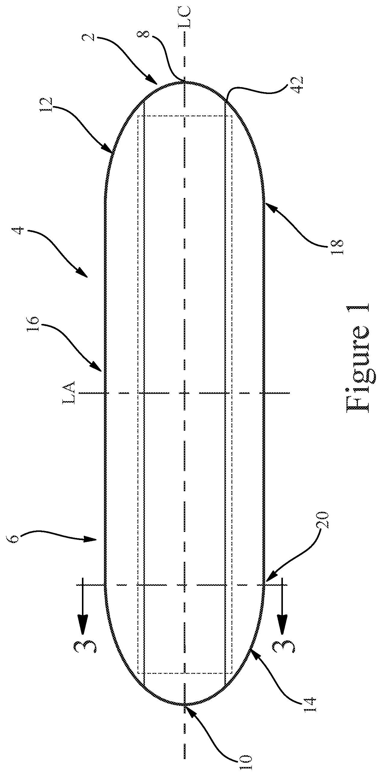 Patent US12303364 Figure 1 – Absorbent articles including non-elasticated cuffs