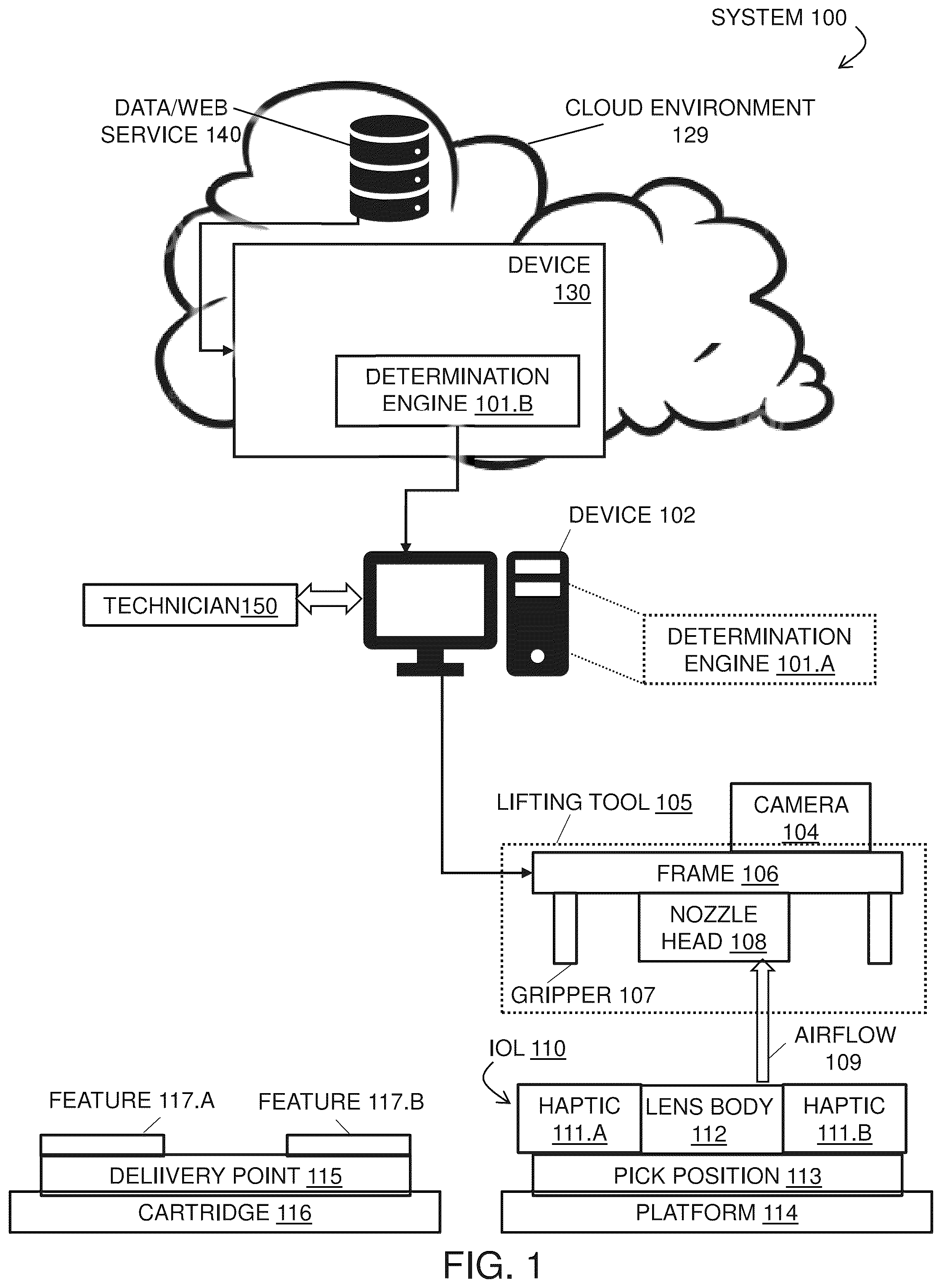 Patent US12303382 Figure 1 – Intraocular lens load assembly system