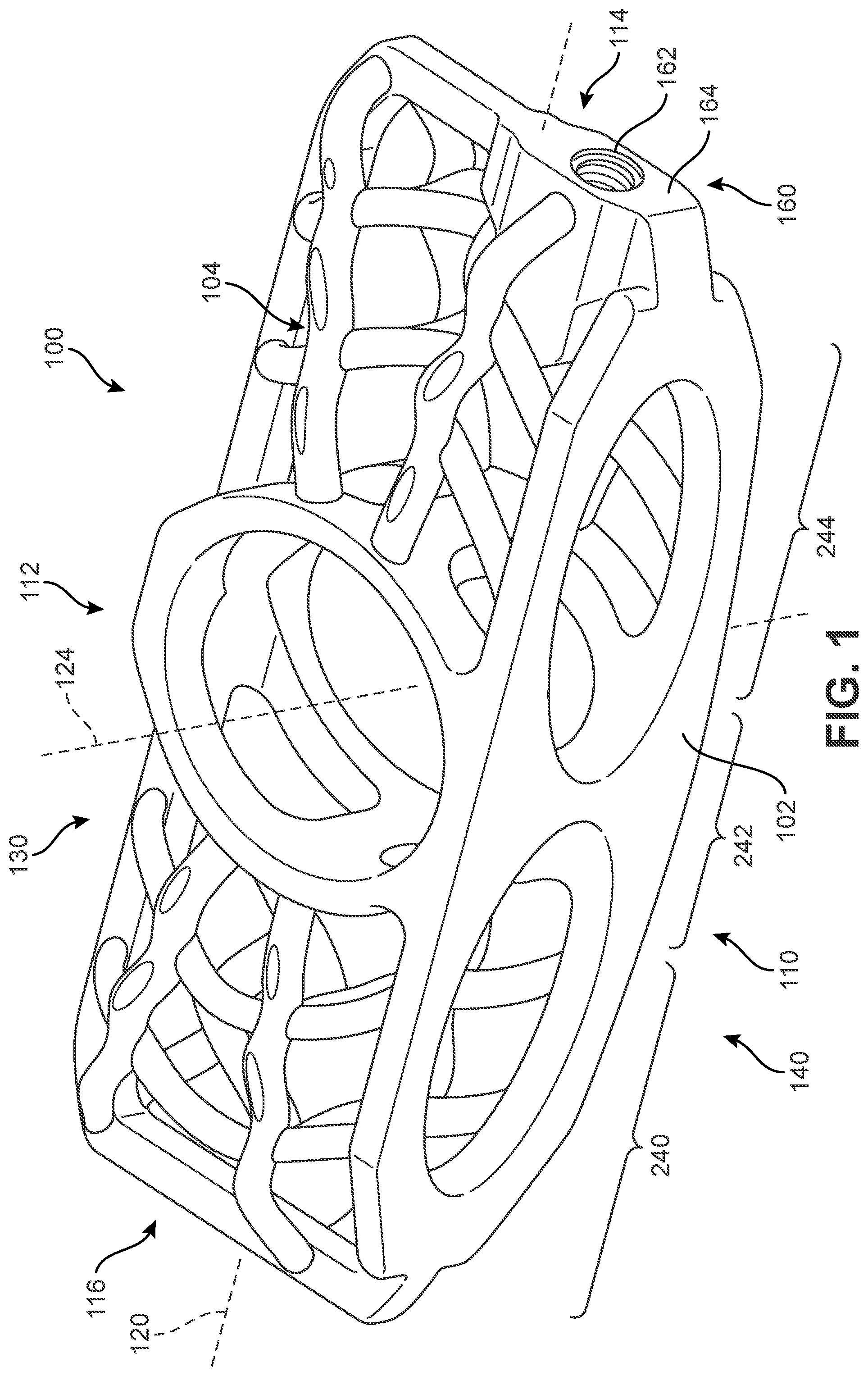 Patent US12303400 — Implant with structural members arranged around a ring — Figure 1