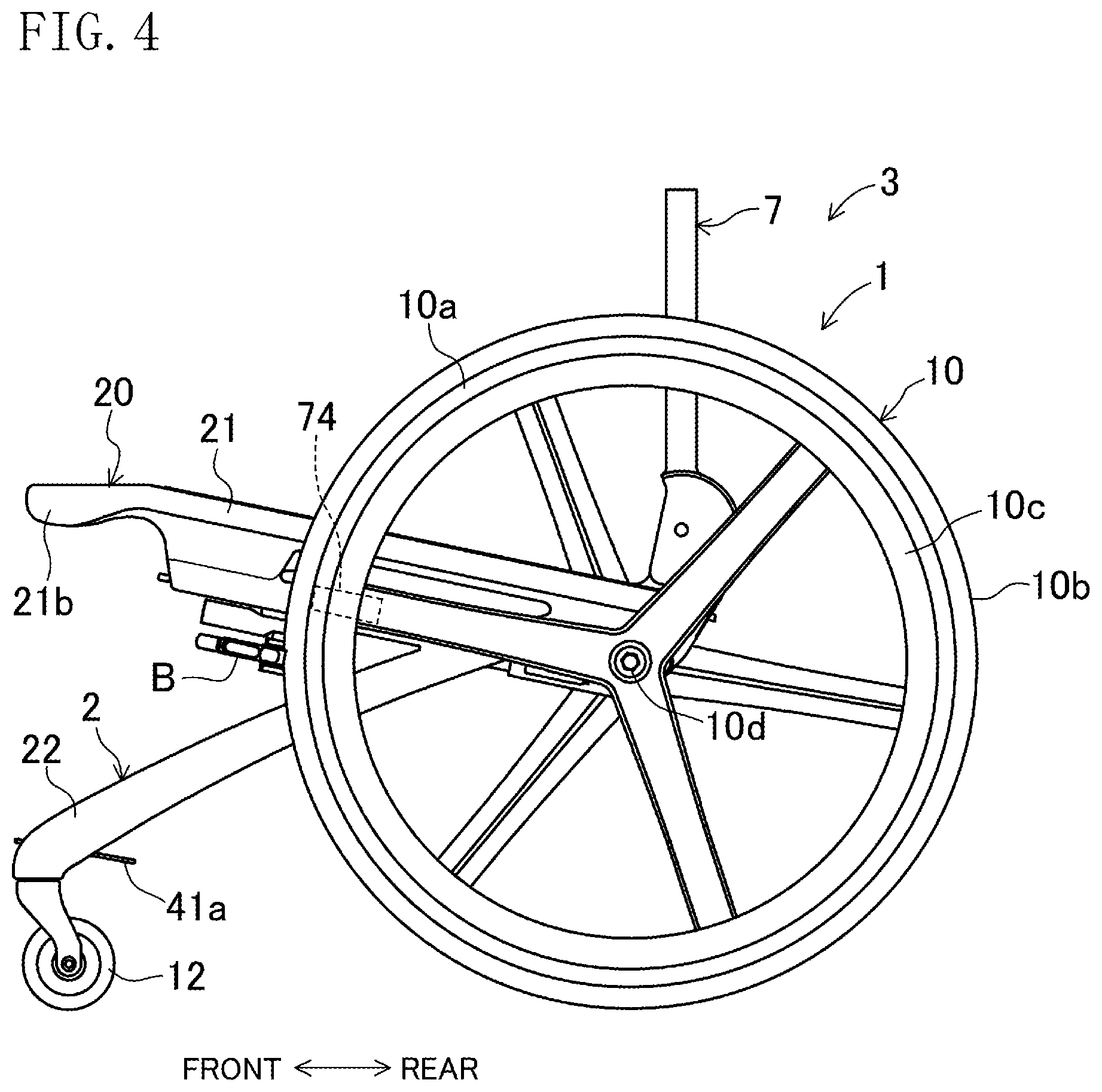 Patent US12303440 Figure 4 – Wheelchair