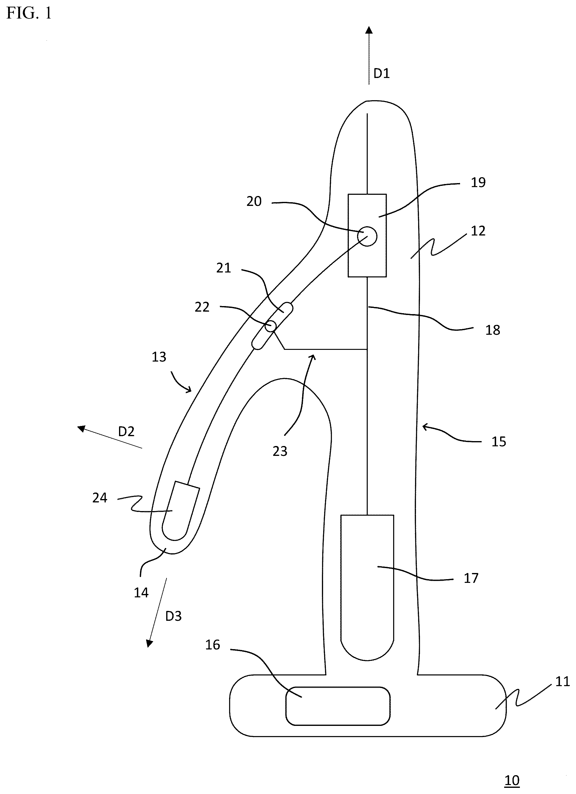 Patent US12303451 — Stimulation device including cantilevered pendant — Figure 1