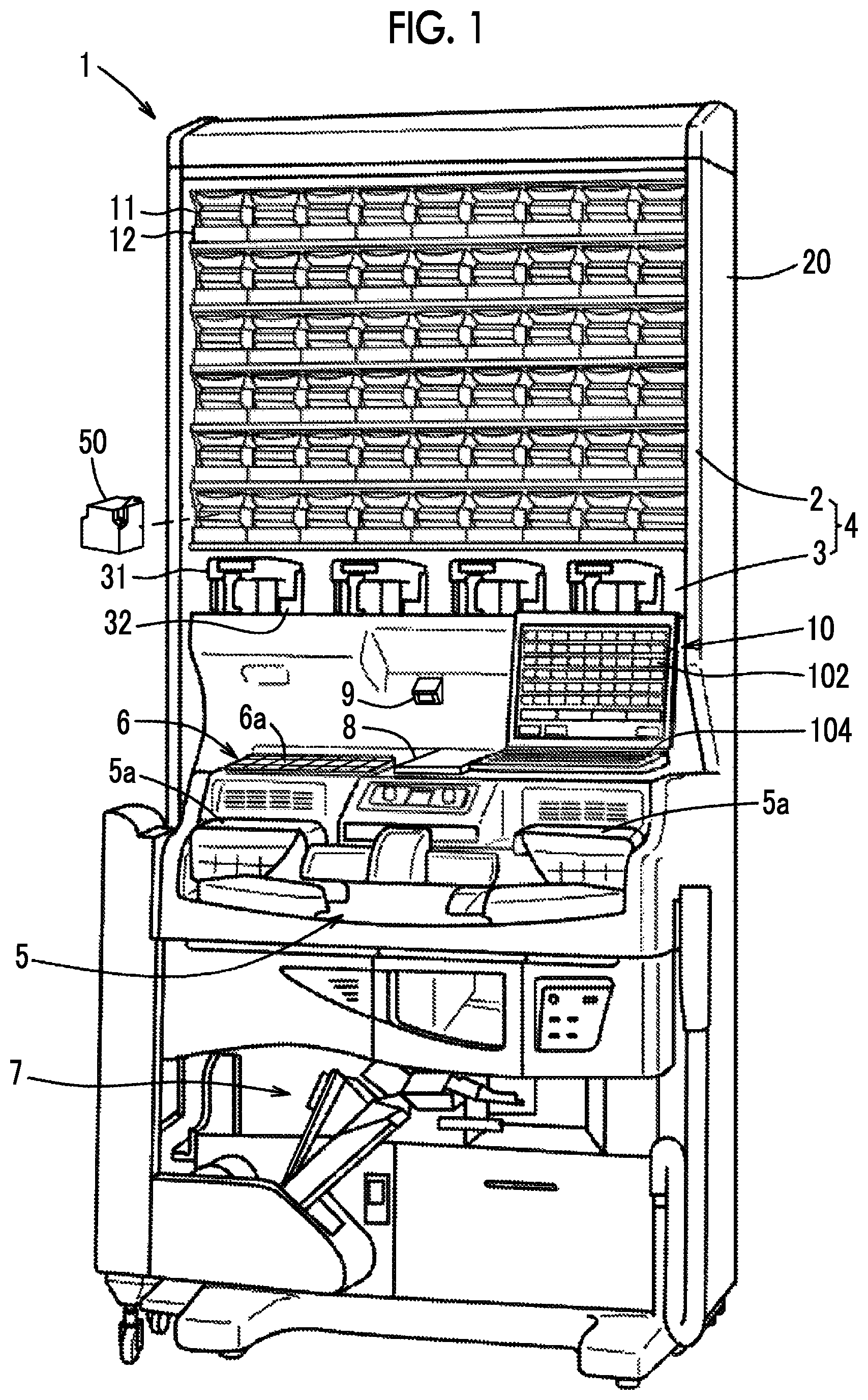 Patent US12303467 — Tablet receptacle and drug dispensing device — Figure 1