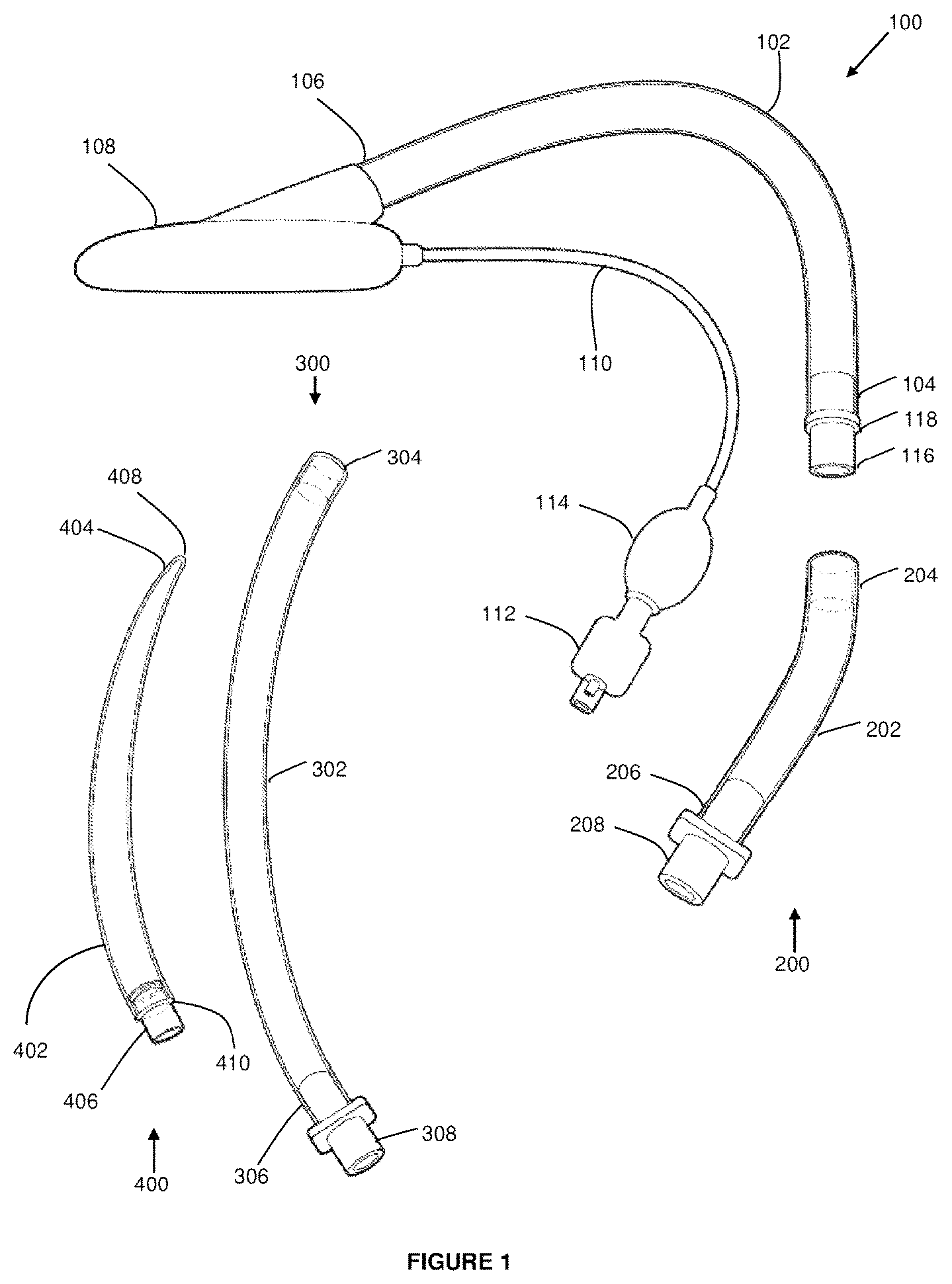 Patent US12303643 Figure 1 – Intubation apparatus and method of use