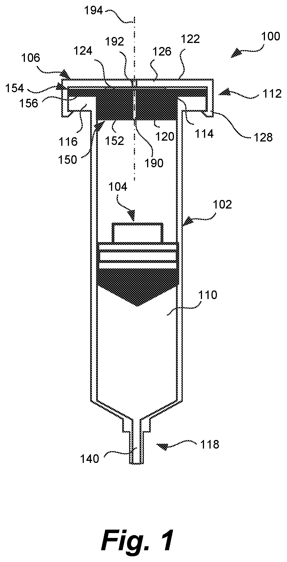 Patent US12303671 — Syringe with syringe closure — Figure 1