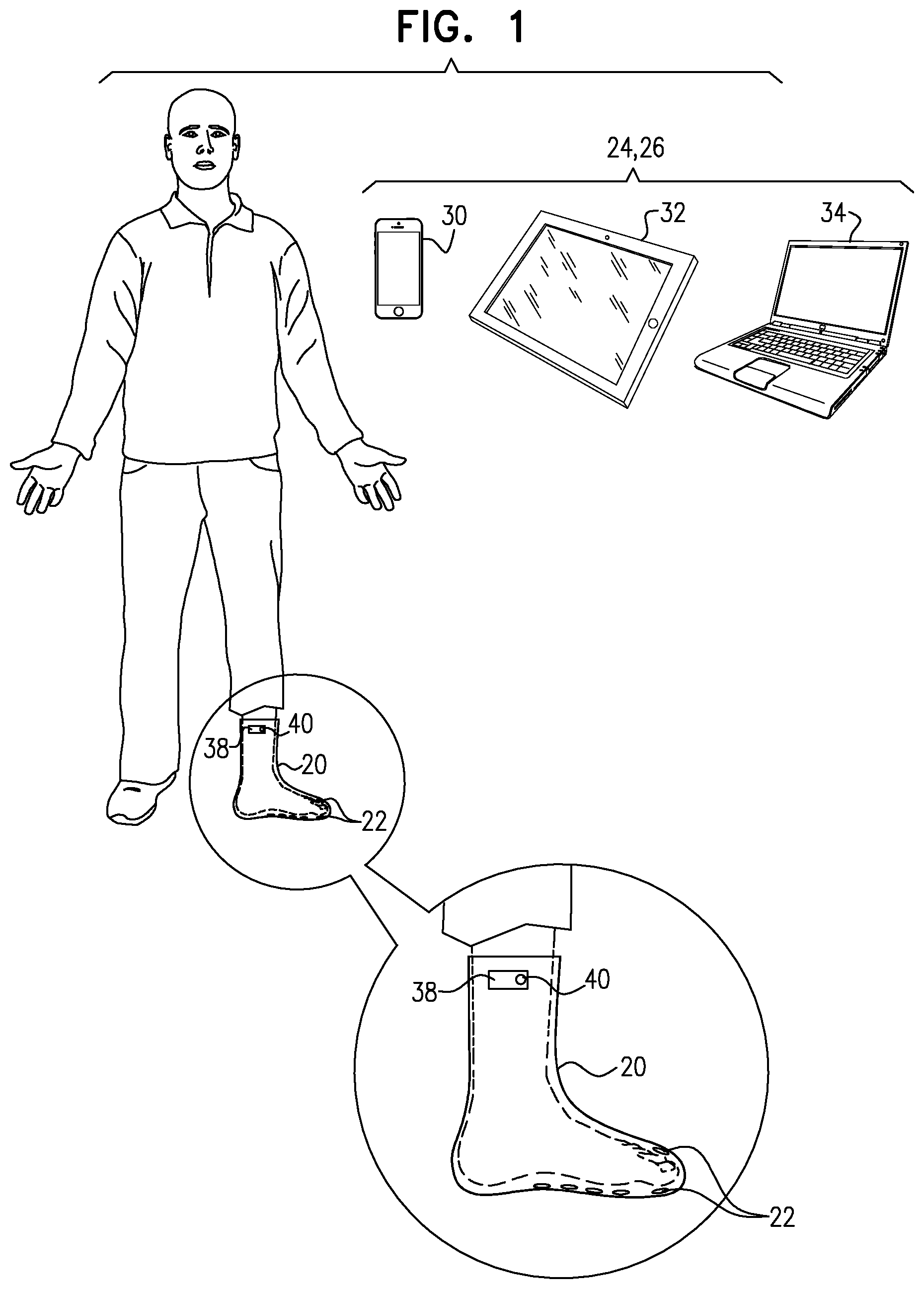Patent US12303690 — Apparatus and methods for improving sensory nerve sensitivity — Figure 1