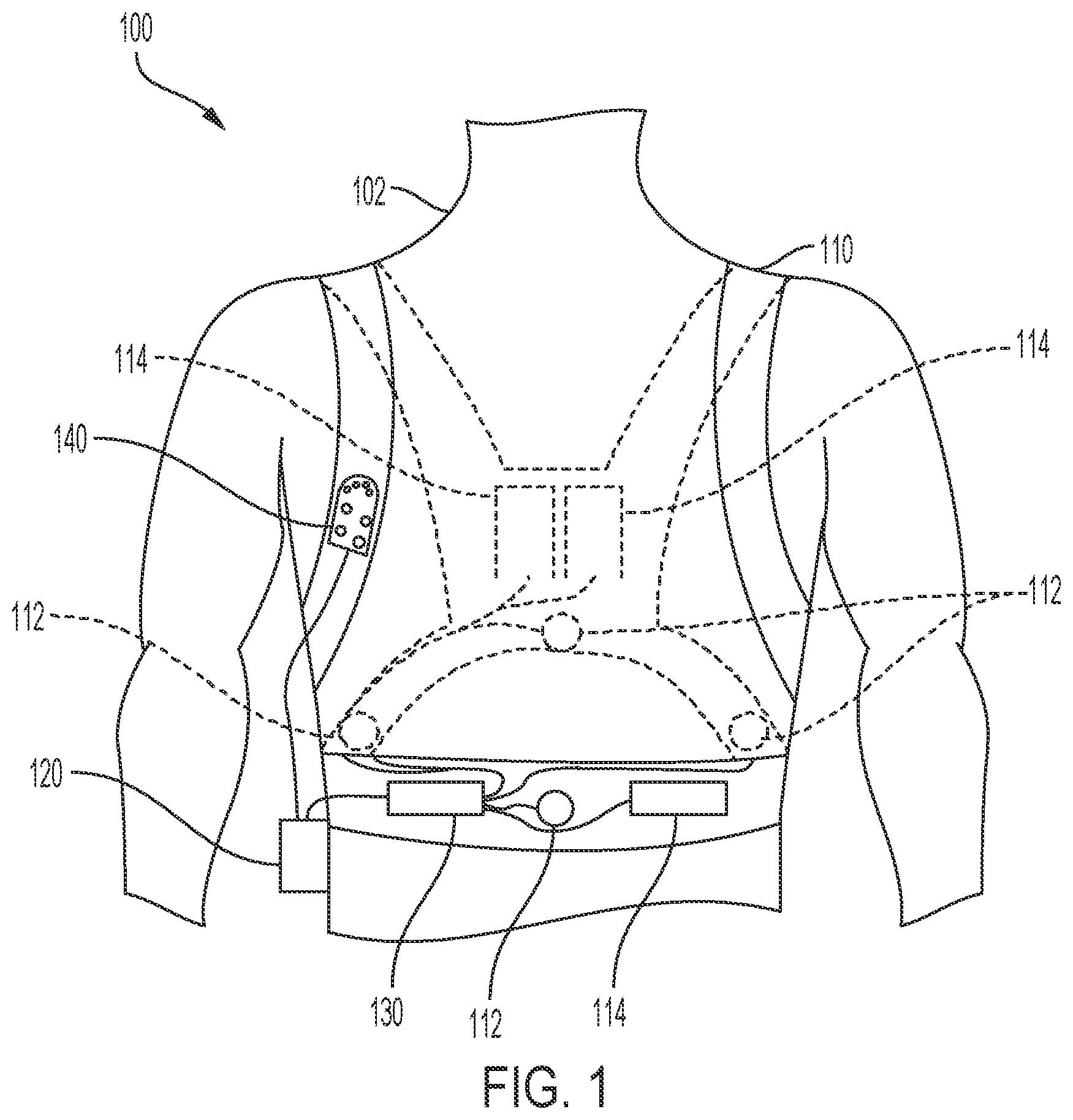 Patent US12303704 — Water-resistant electrocardiogram sensor assembly for a wearable medical device — Figure 1