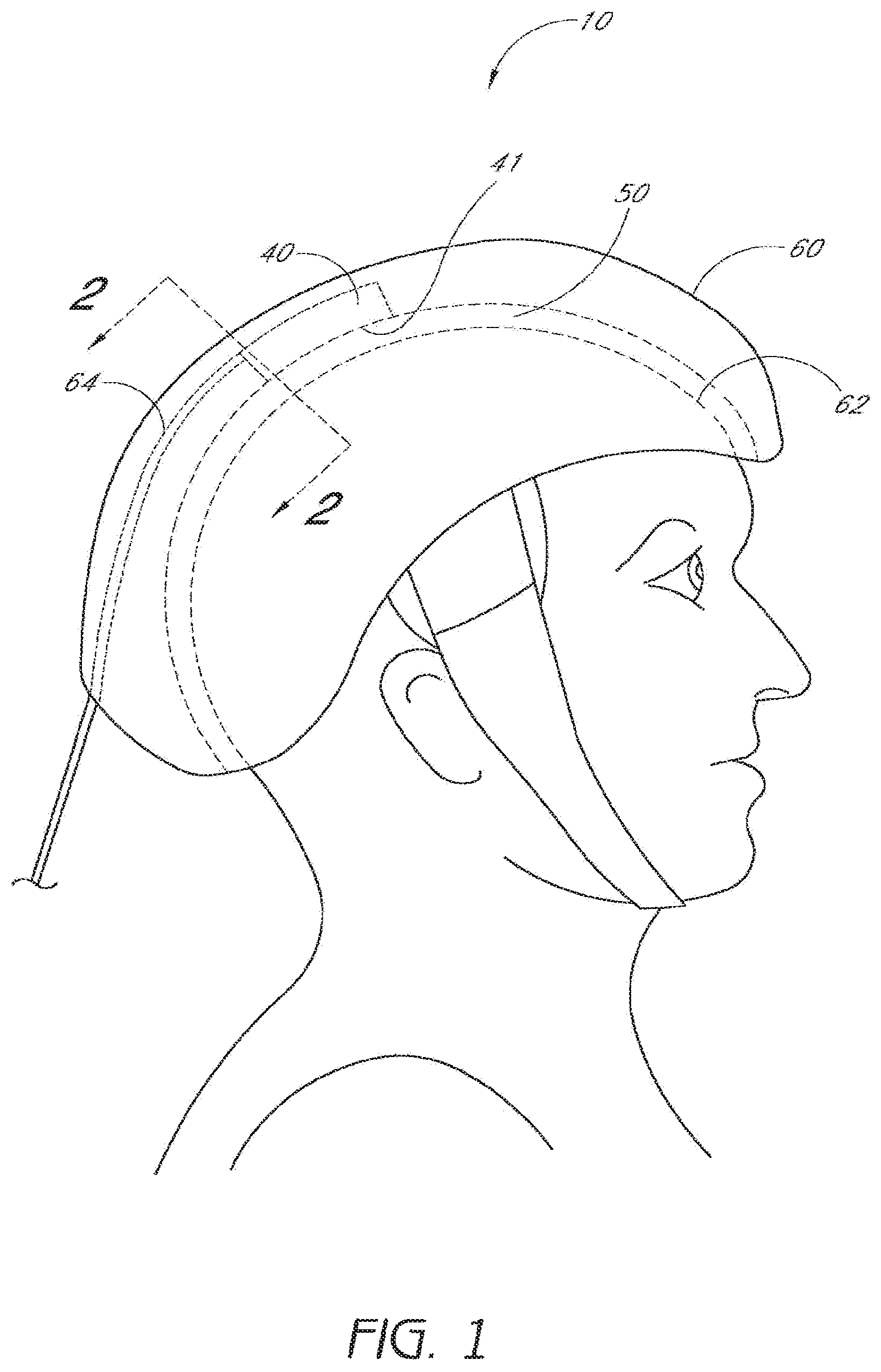 Patent US12303709 Figure 1 – Light-emitting device and method for providing phototherapy to the brain