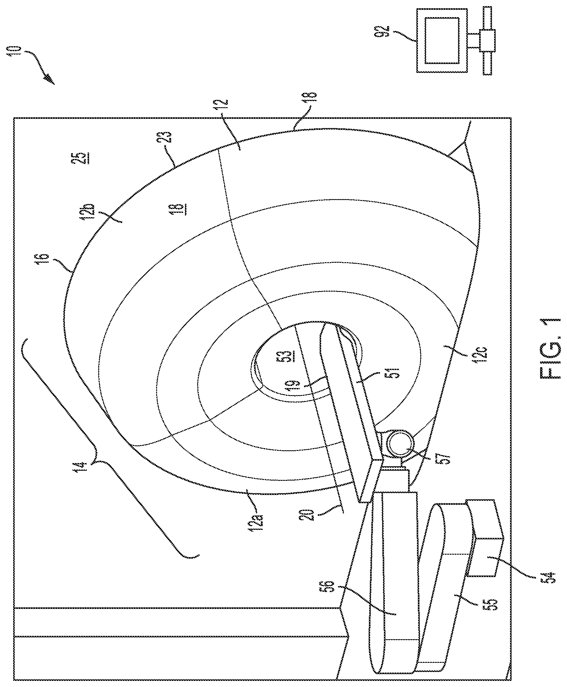 Patent US12303720 — Gantry having a retractable cover — Figure 1