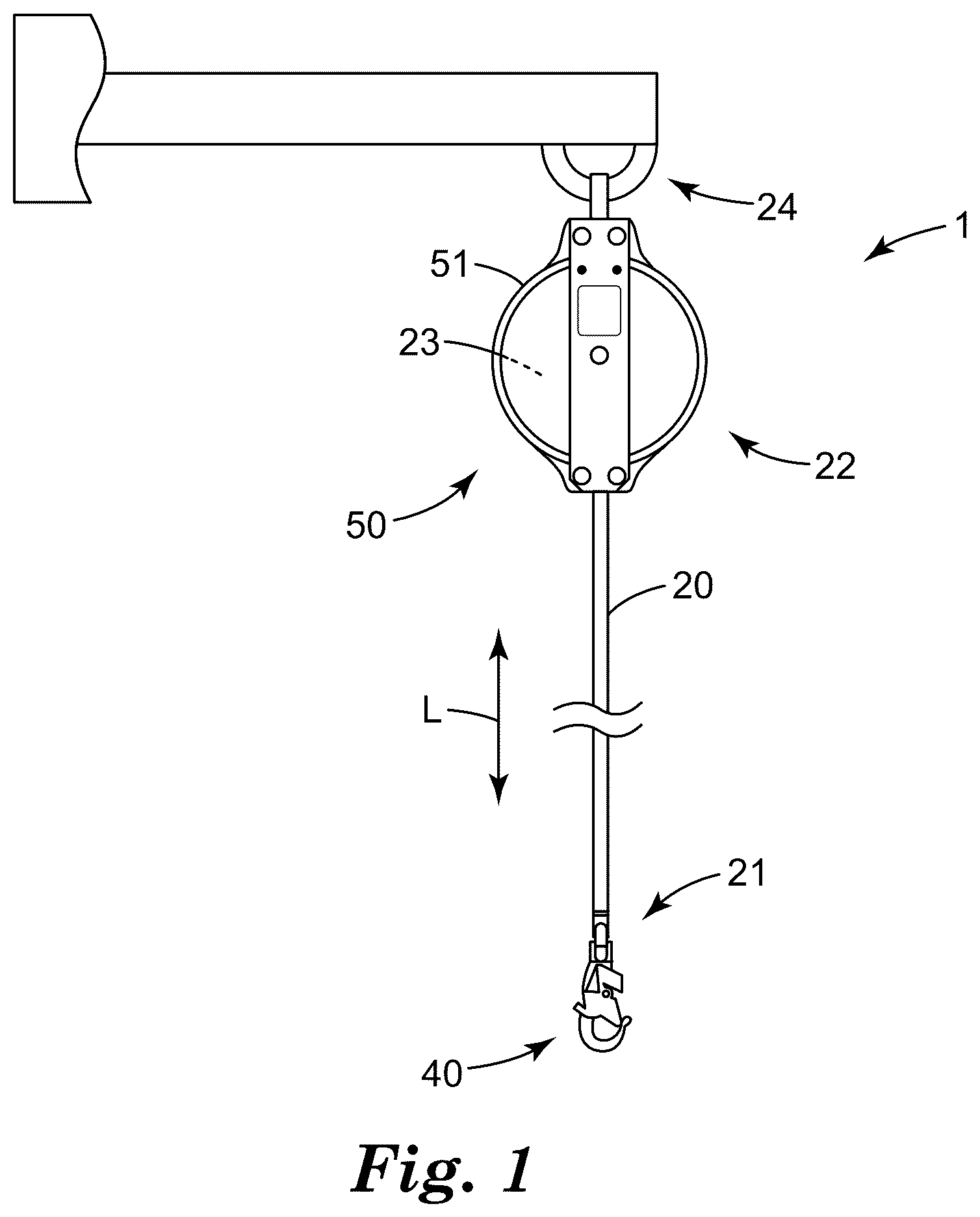 Patent US12303726 — Fall-protection apparatus with protective shroud and with sleeve assembly — Figure 1
