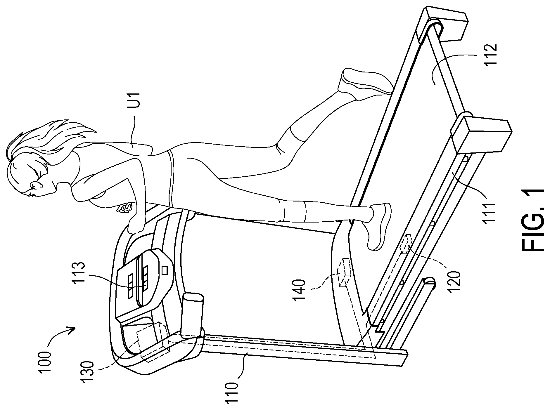 Patent US12303744 — Treadmill and exercise accident detection method thereof — Figure 1