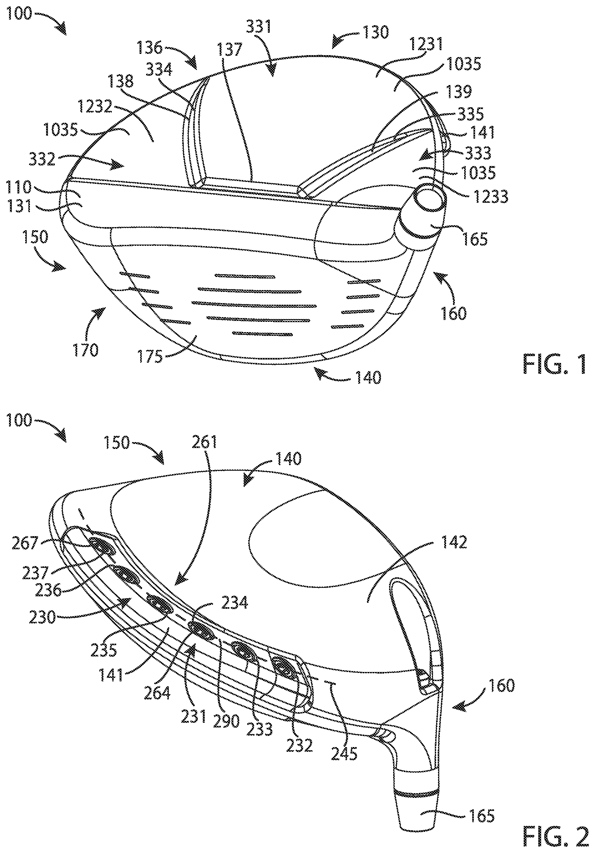 Patent US12303750 — Golf club heads and methods to manufacture golf club heads — Figure 1