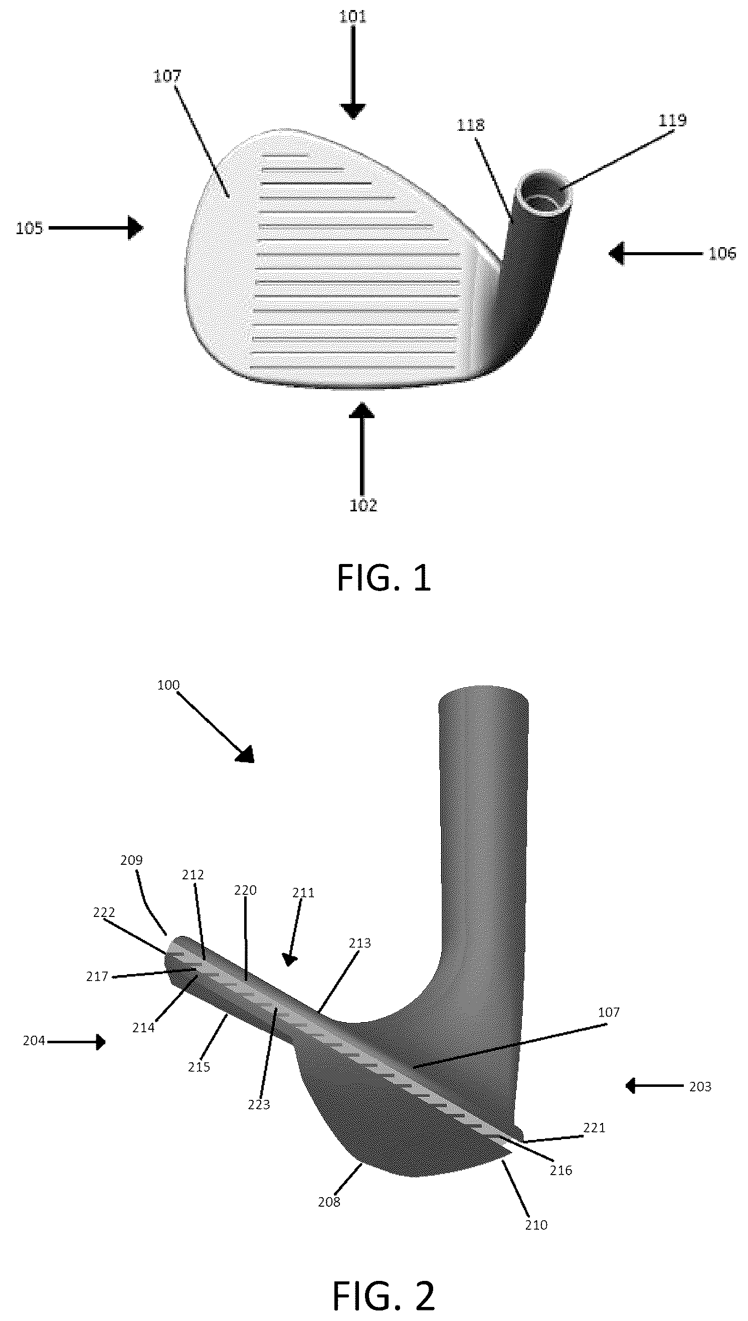 Patent US12303752 Figure 1 – Club heads with varying impact responses and related methods