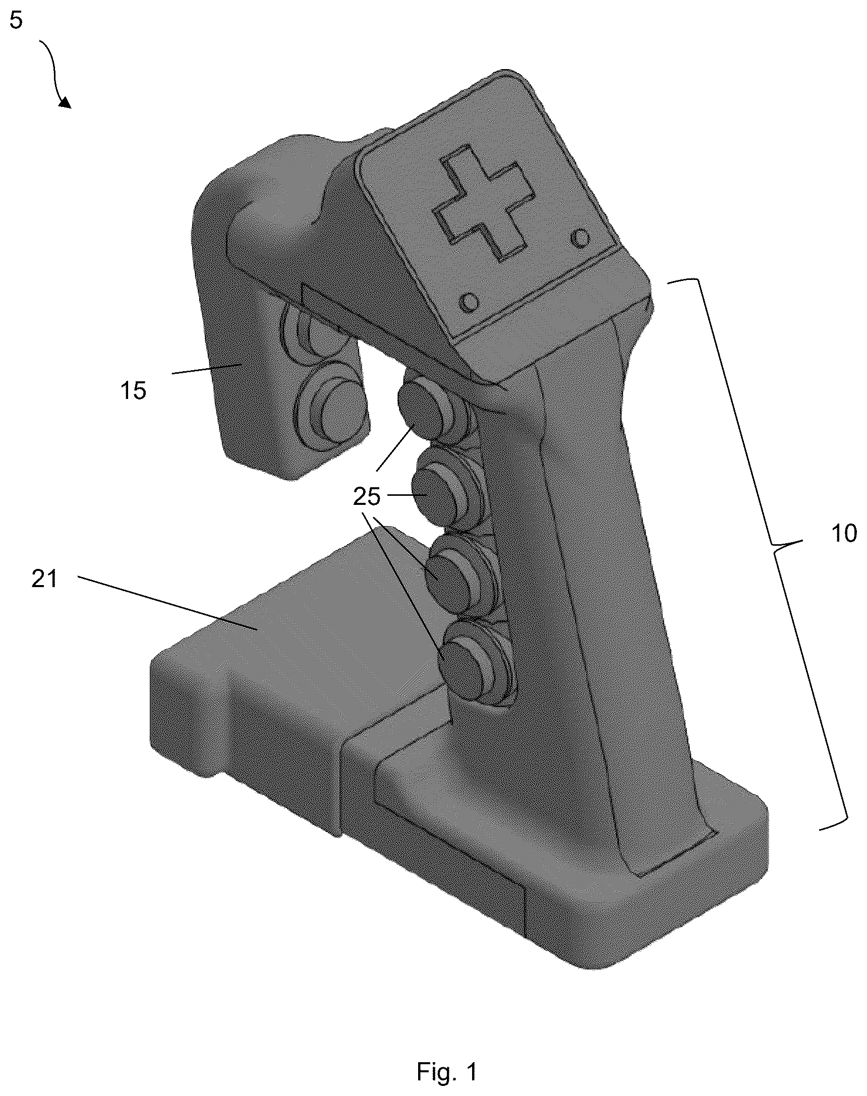 Patent US12303776 Figure 1 – Modular controller system for single handed use