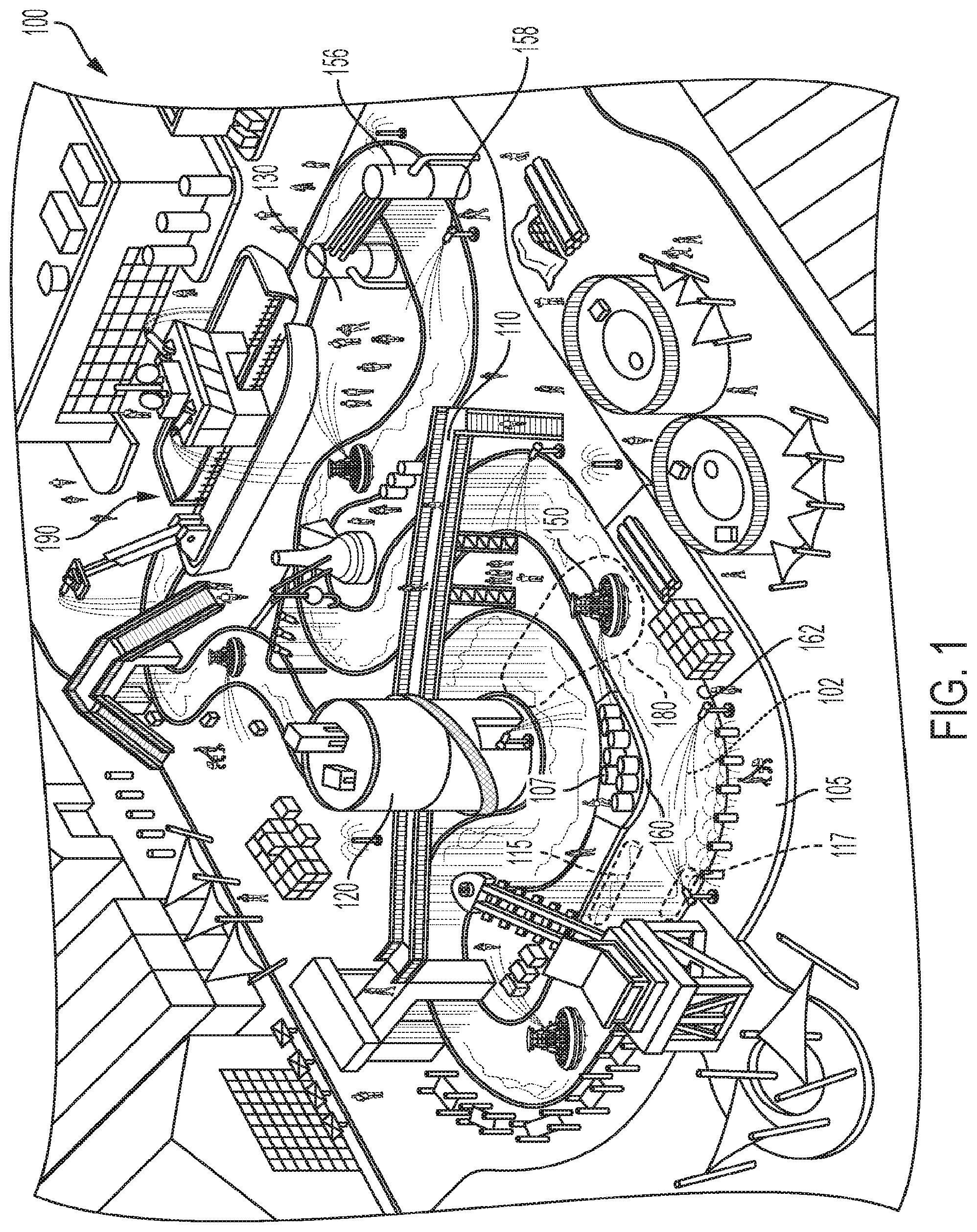 Patent US12303798 — Interactive raft ride — Figure 1