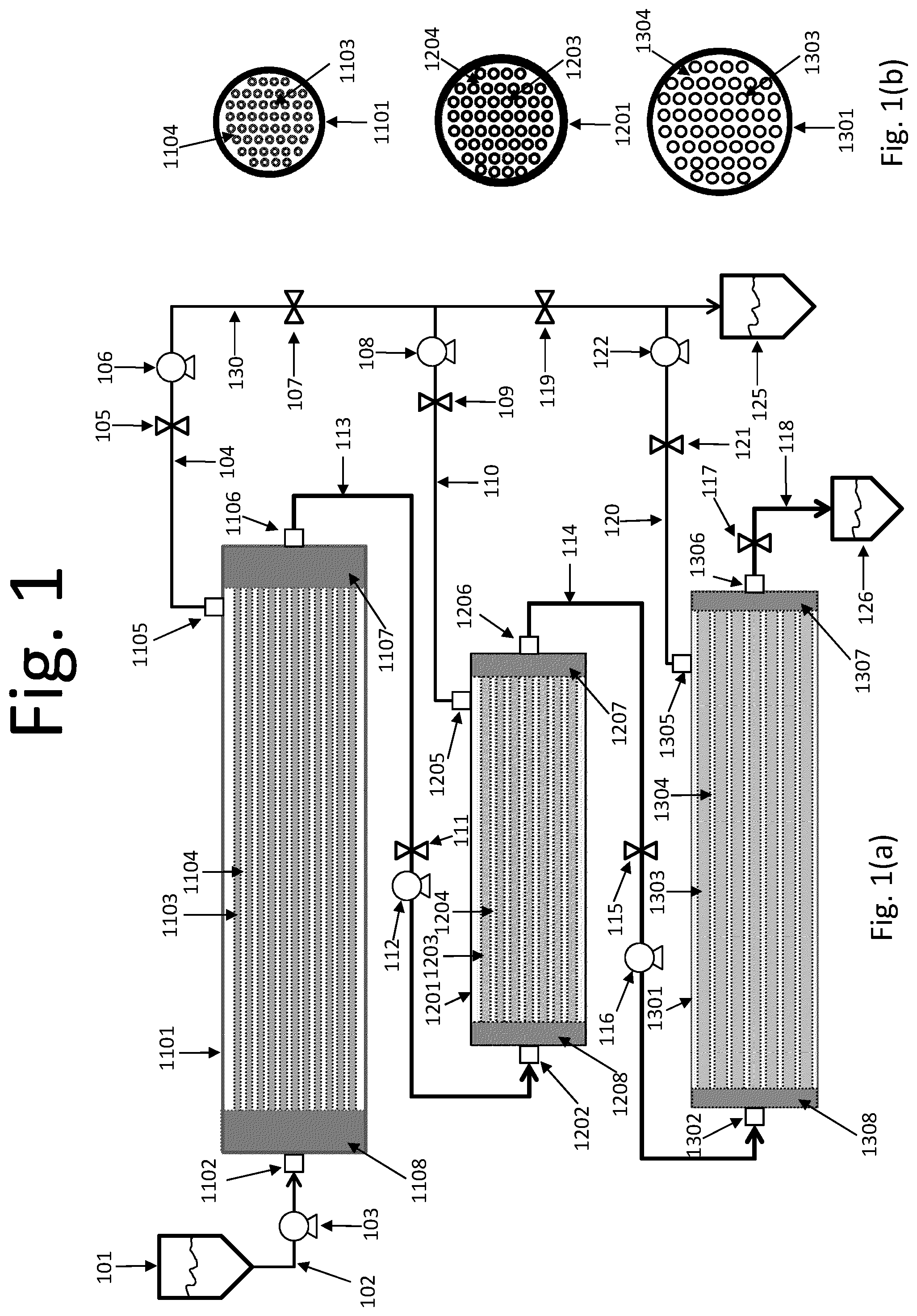 Patent US12303810 — Single pass cross flow filtration module and method — Figure 1
