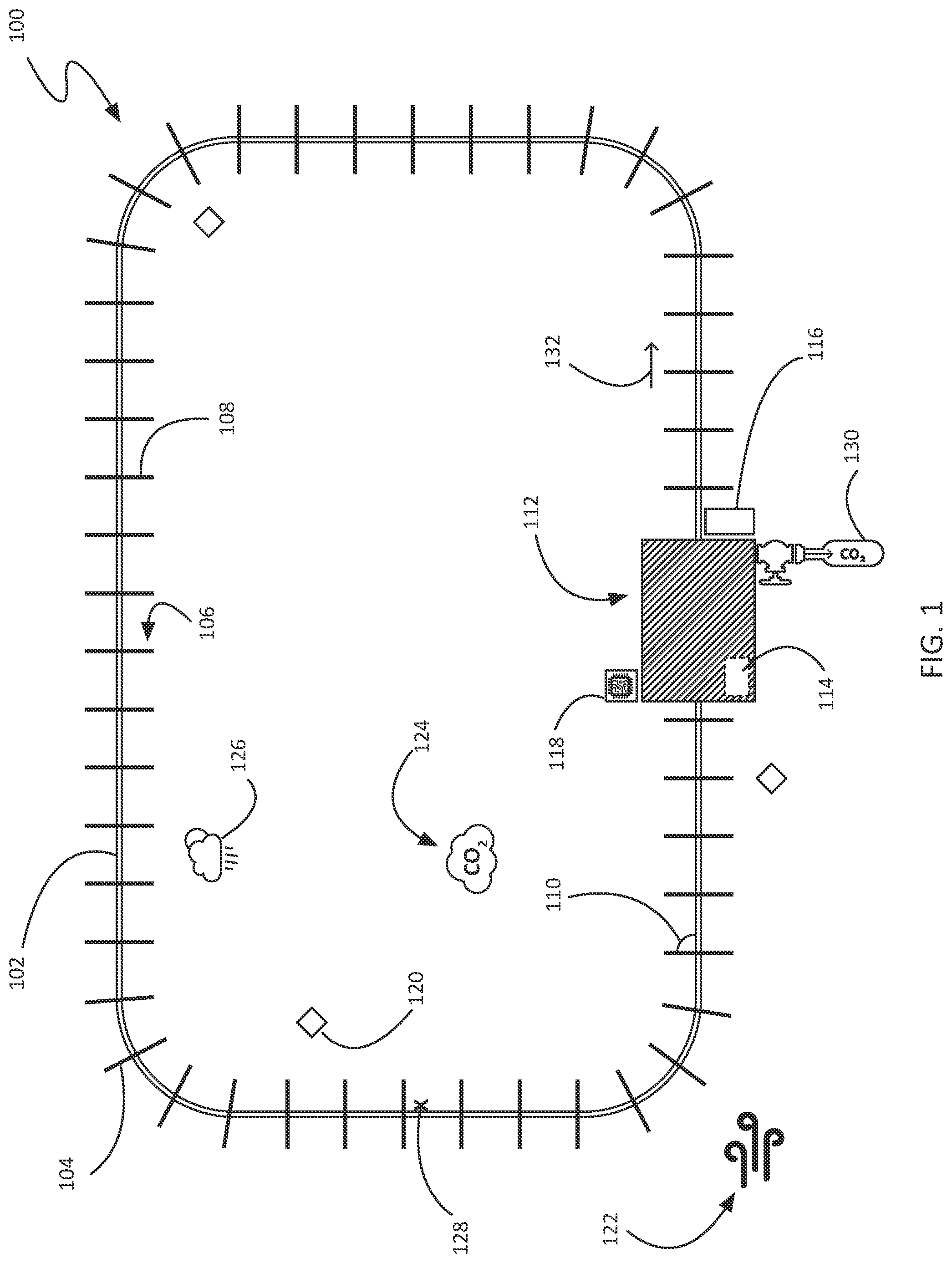 Patent US12303824 — Moving sorbent panel system for capturing atmospheric carbon dioxide — Figure 1