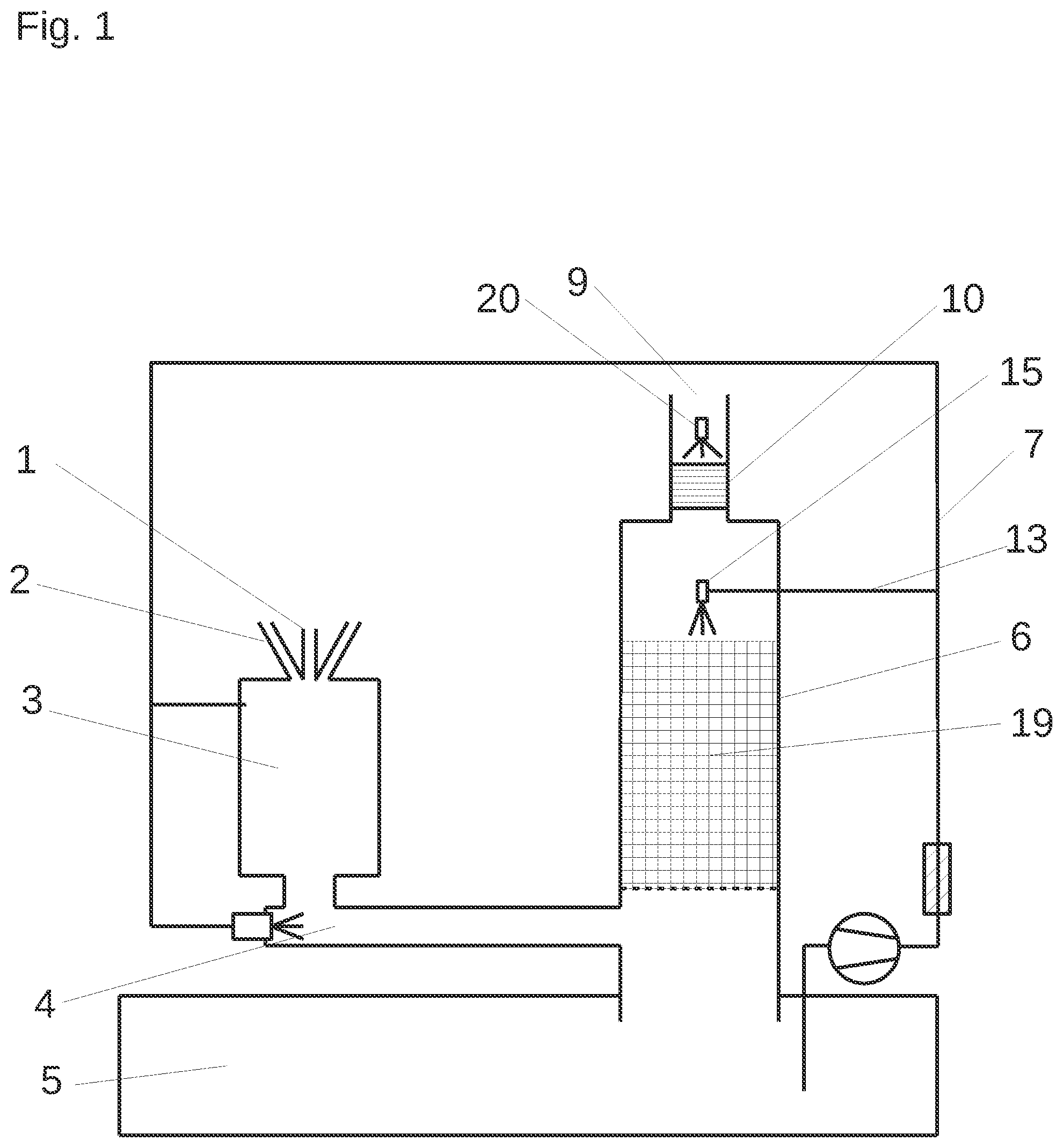 Patent US12303826 Figure 1 – Device and method for cleaning a gas stream