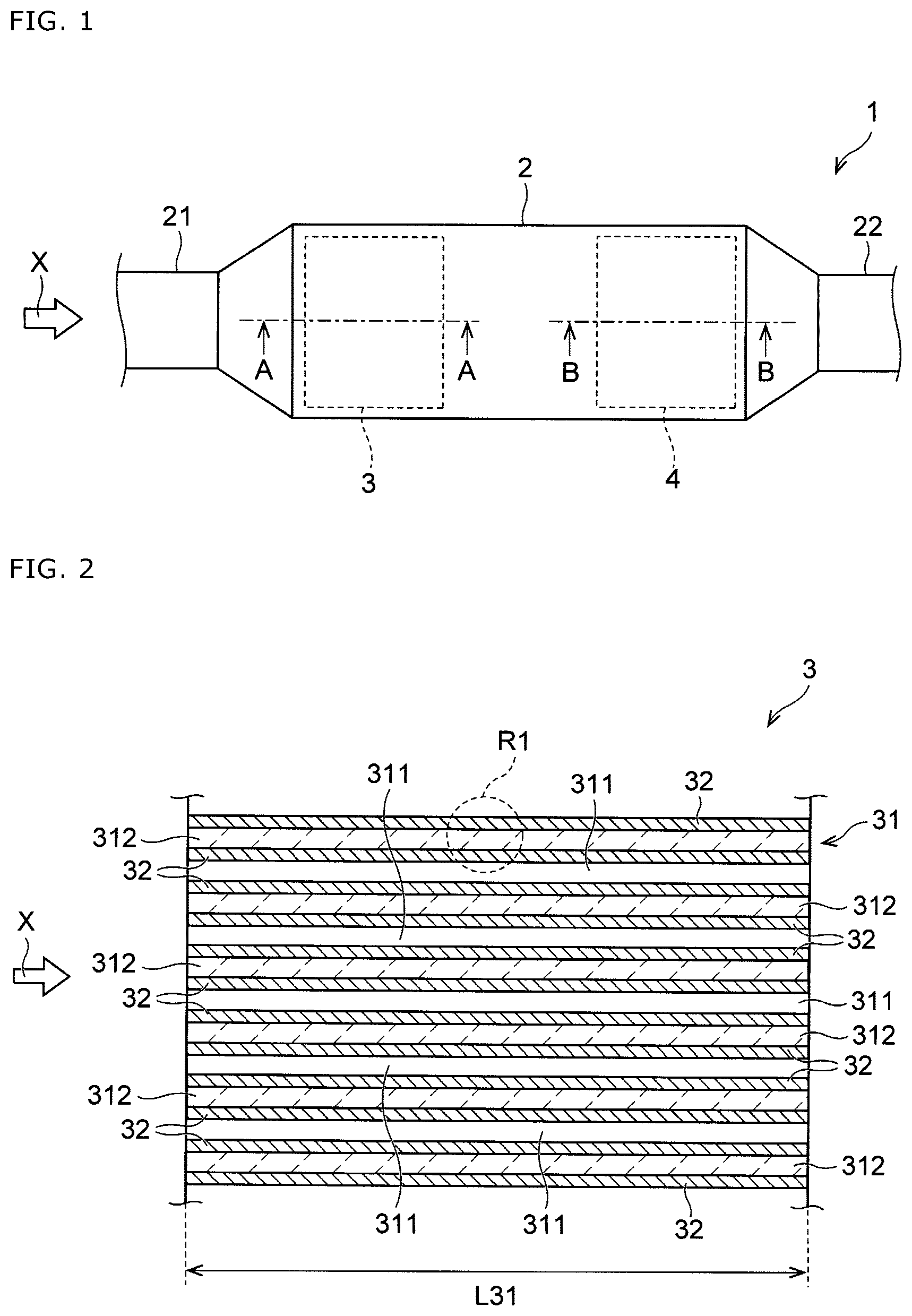 Patent US12303831 — Exhaust gas purification system — Figure 1