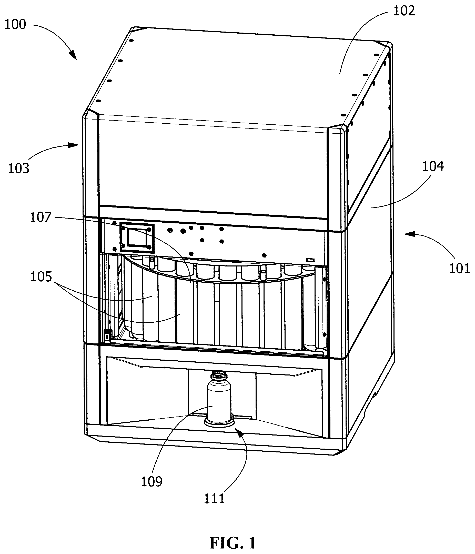 Patent US12303851 Figure 1 – System for forming a cosmetic composition