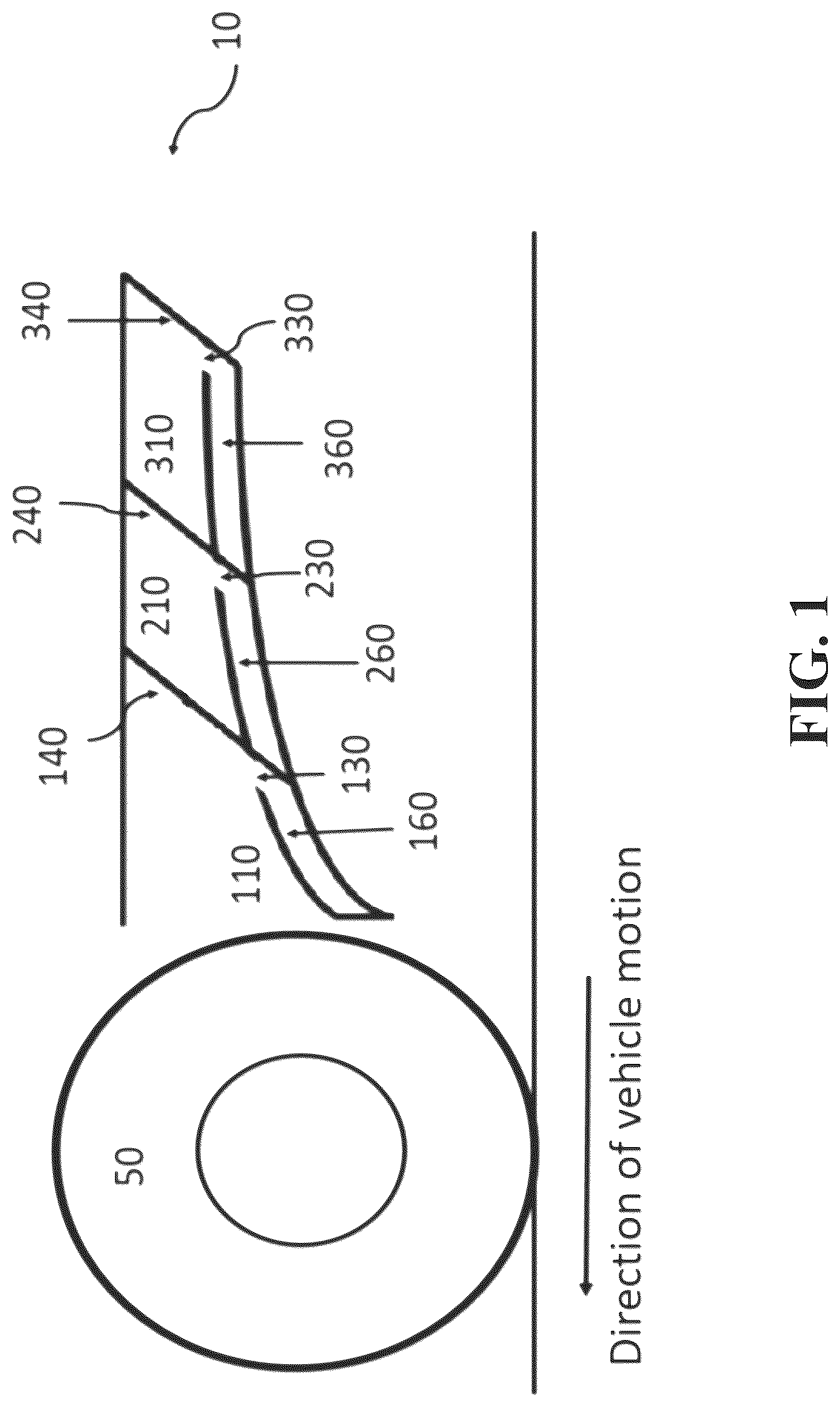 Patent US12303914 — Tire particulate collection system — Figure 1