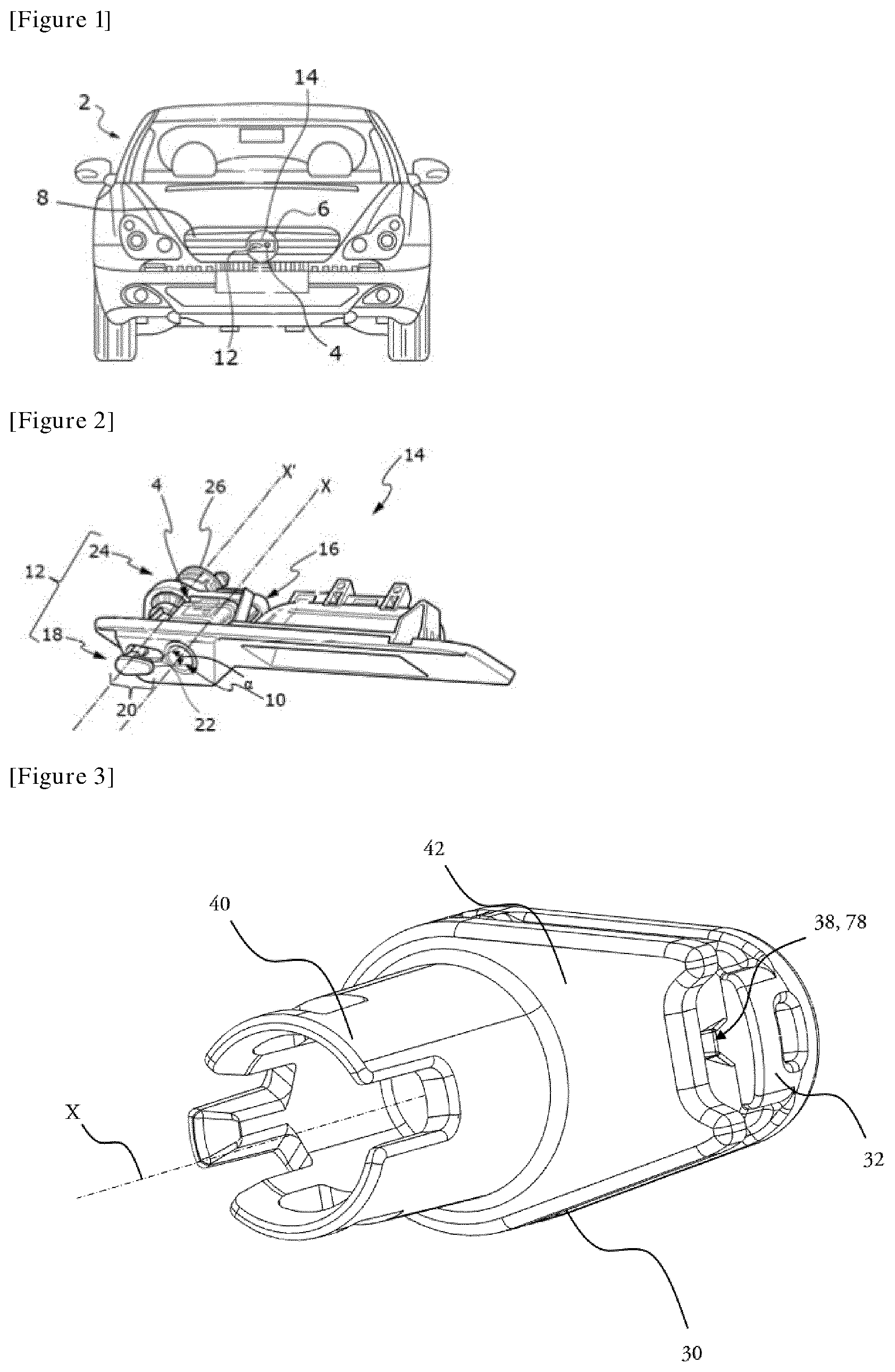 Patent US12303920 — Fluid spray nozzle for cleaning device for an optical detection system — Figure 1