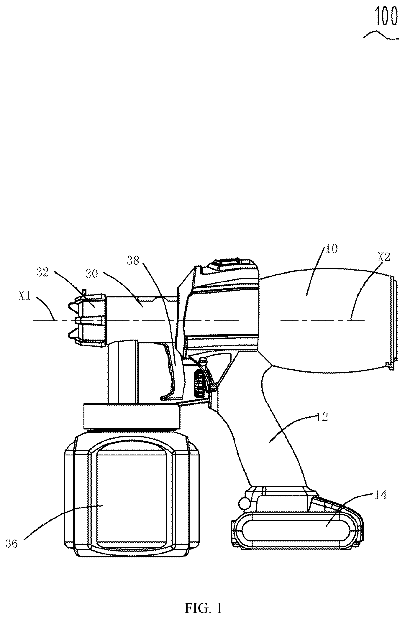 Patent US12303927 — Spray gun — Figure 1