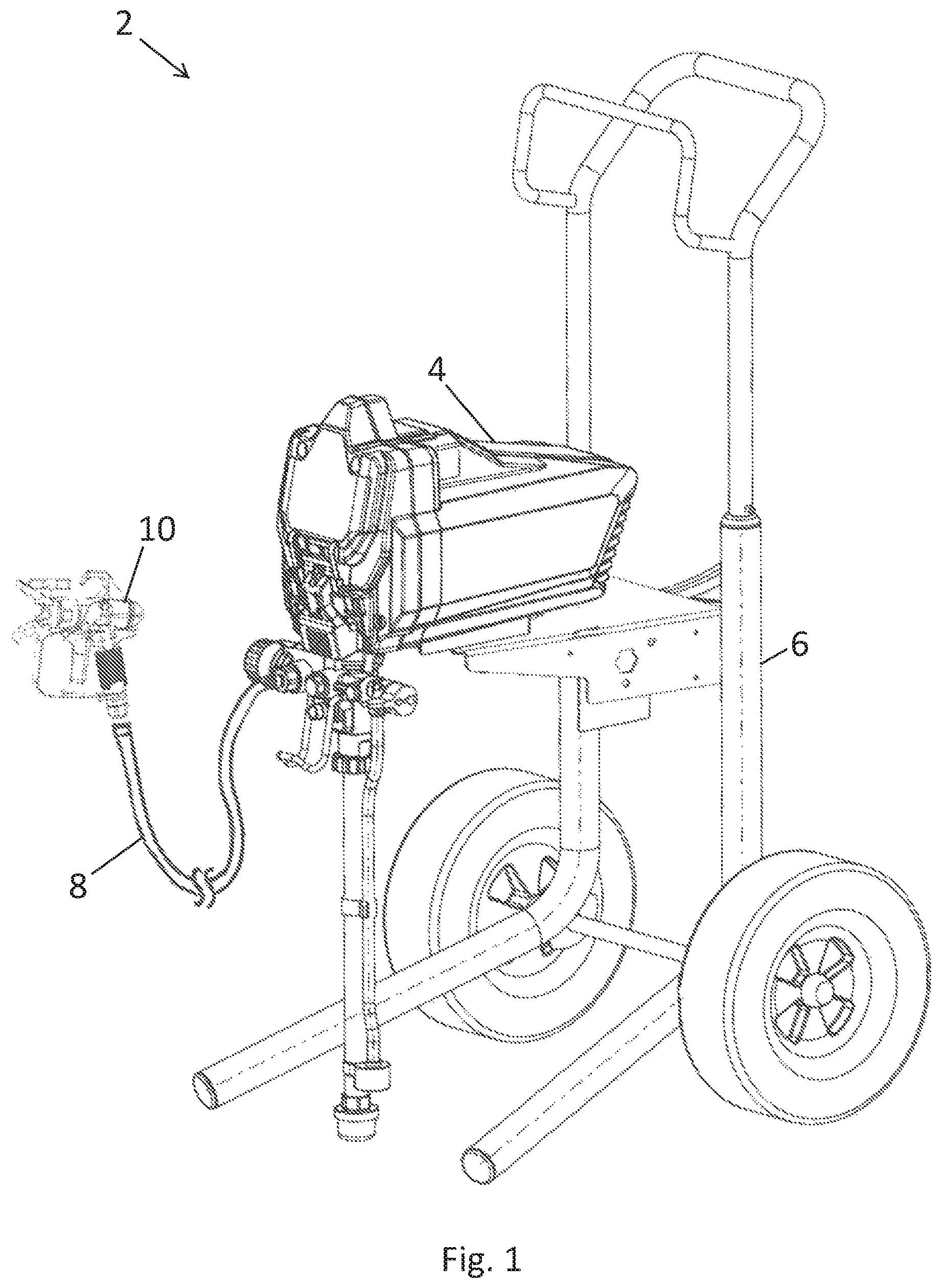 Patent US12303928 — Low profile airless spray gun for applying paints — Figure 1