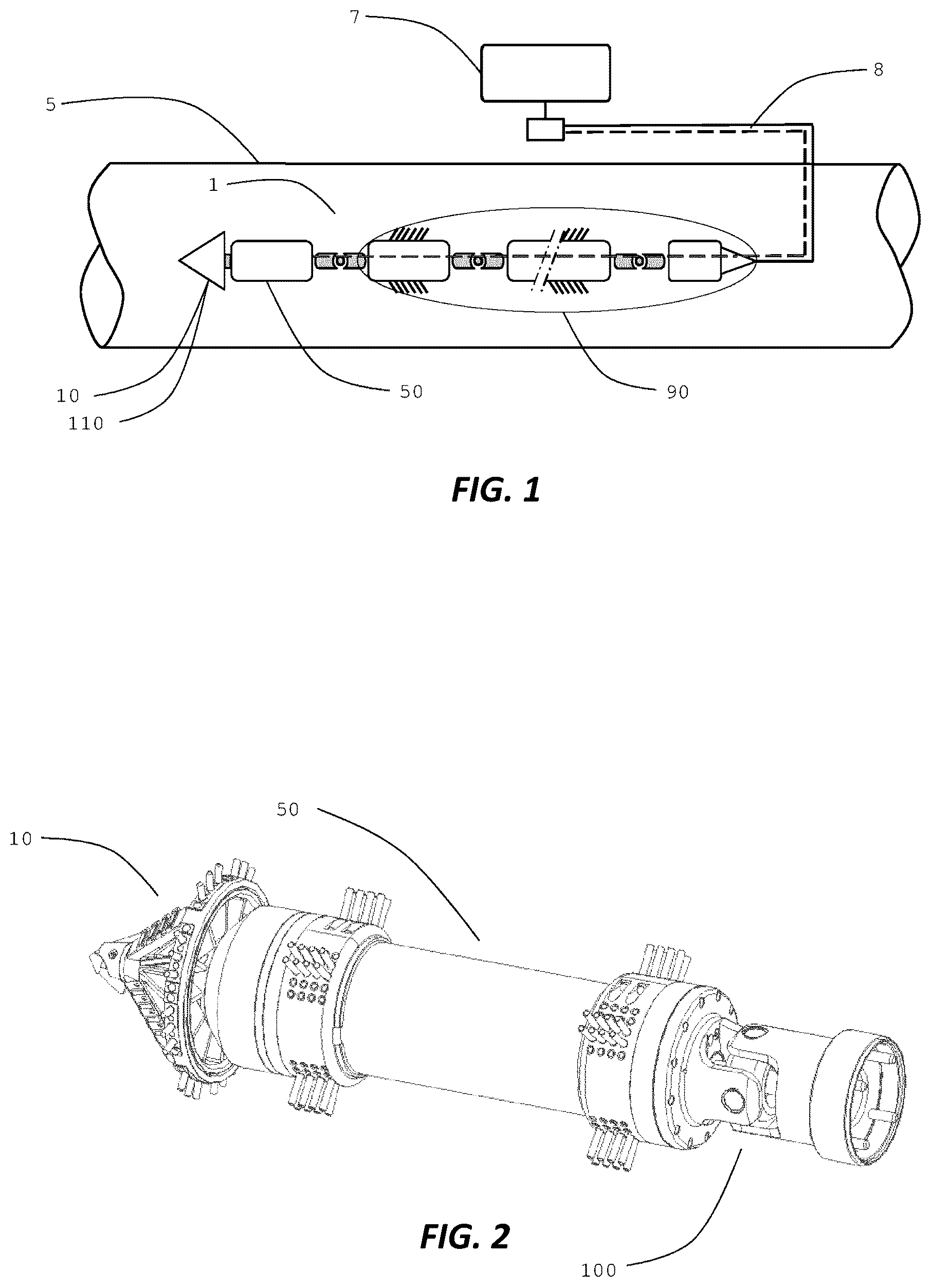 Patent US12303949 — Apparatus and method for internal cleaning of a pipeline — Figure 1