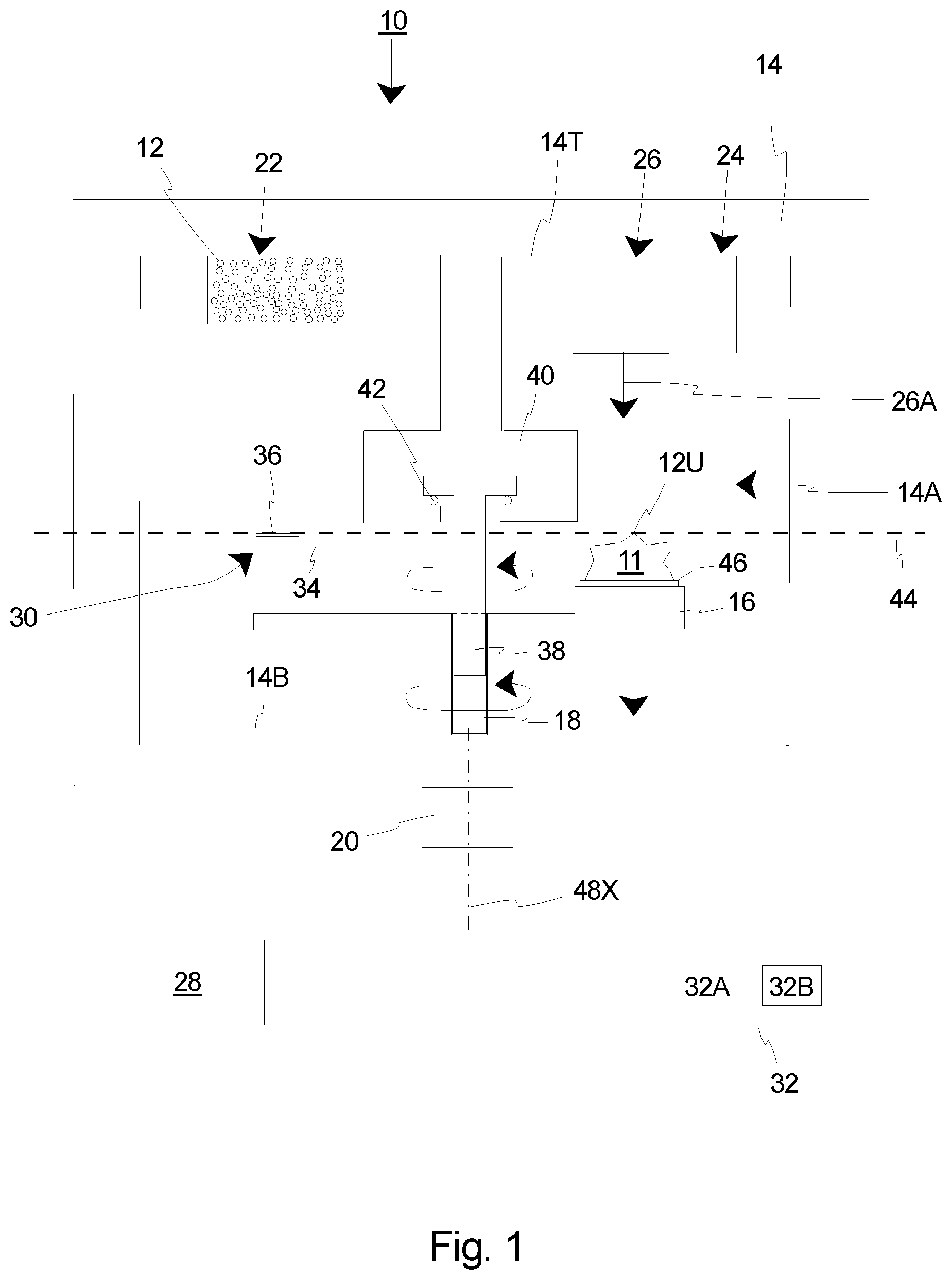 Patent US12303975 Figure 1 – Analyzer system for aligning and focusing an energy beam in a three-dimensional printer