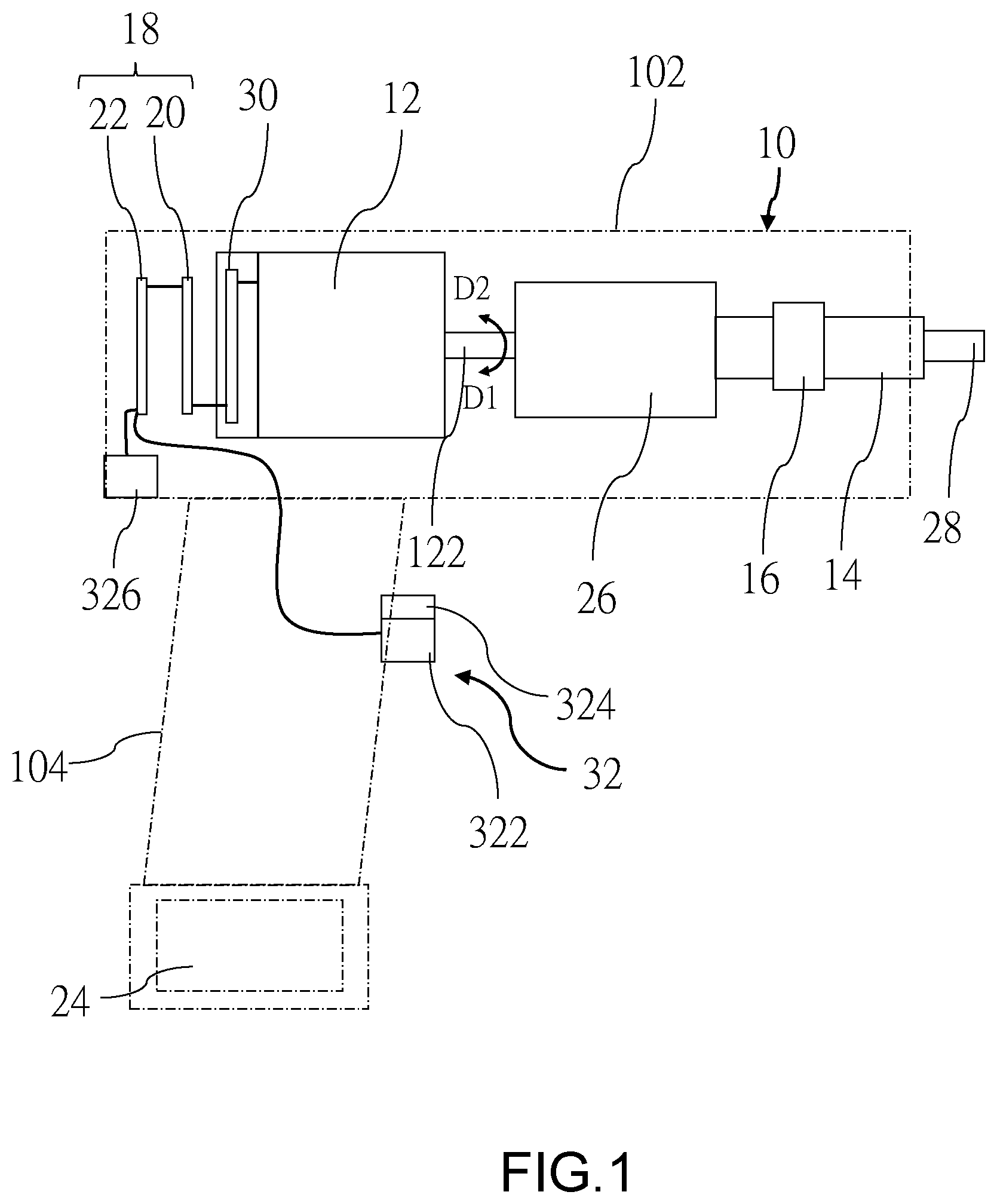 Patent US12304038 — Electric tool and control method thereof — Figure 1