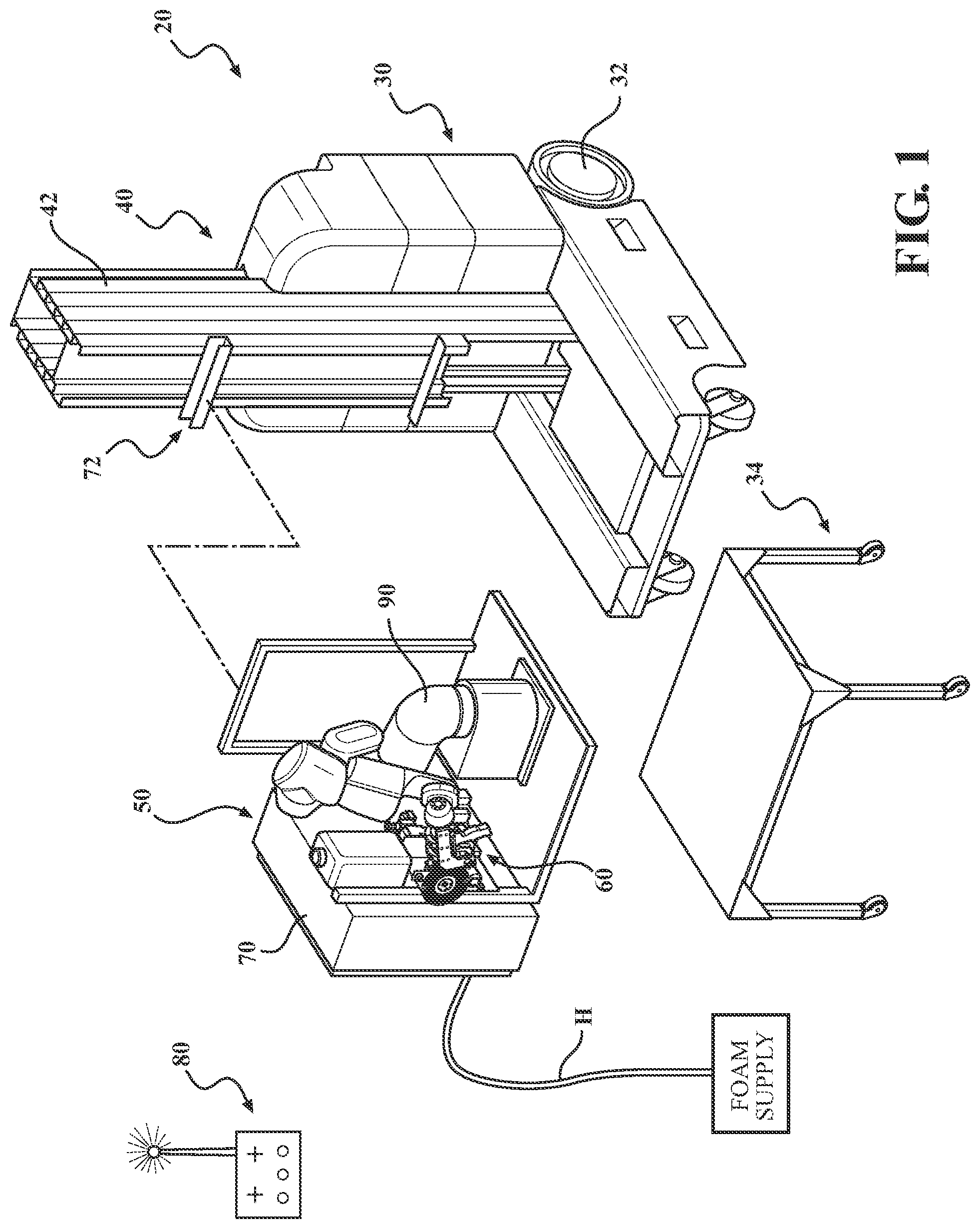Patent US12304055 — Remote spray foam system for polyurethane insulation foam — Figure 1
