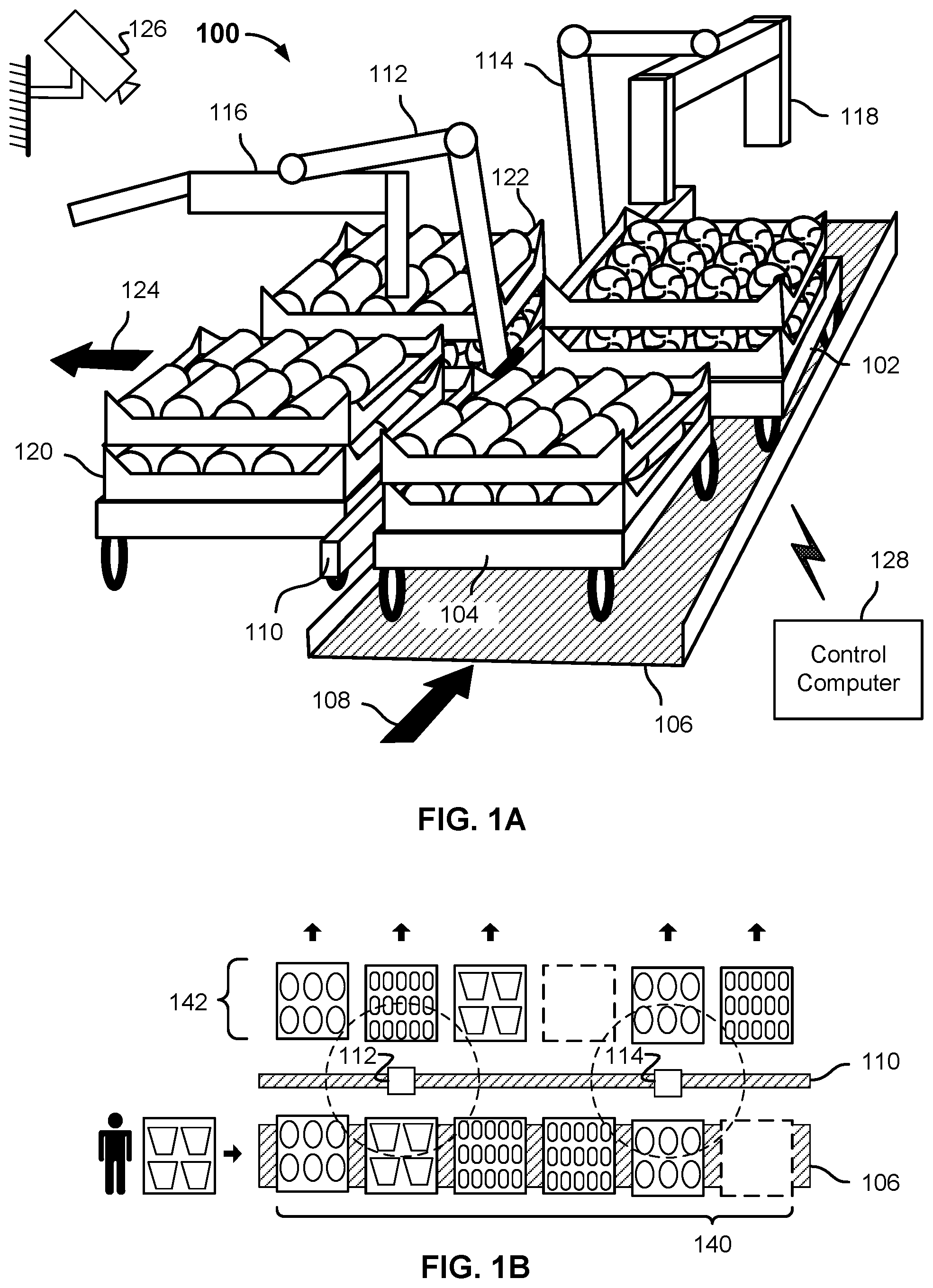 Patent US12304074 — Robot carriage tray table — Figure 1